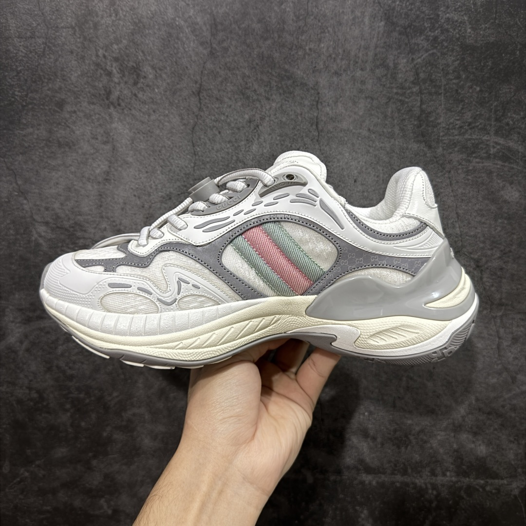 500 天花板/Goat版本Gucci Rhyton Vintage 古驰皮革角状复古老爹休闲运动慢跑鞋