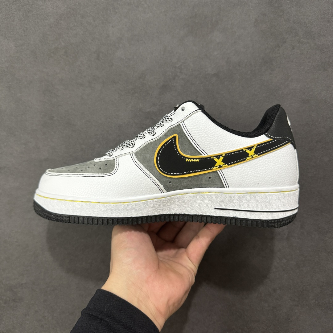 【纯原】NIke Air Force 1 '07 Low “Supreme联名——白灰黄边勾”空军一号 