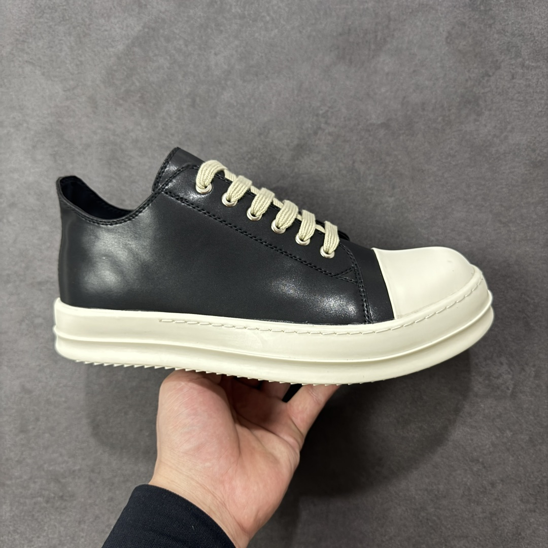 【广东高品质版】瑞克 欧文斯Rick owens 主线 经典西瓜头 RO低帮 广东大厂出品 全头层皮料 原版开发 版型不错 配件齐全 性价比十足 尺码：35 36 37 38 39 40 41 42 43 44 45 45-选品中心
