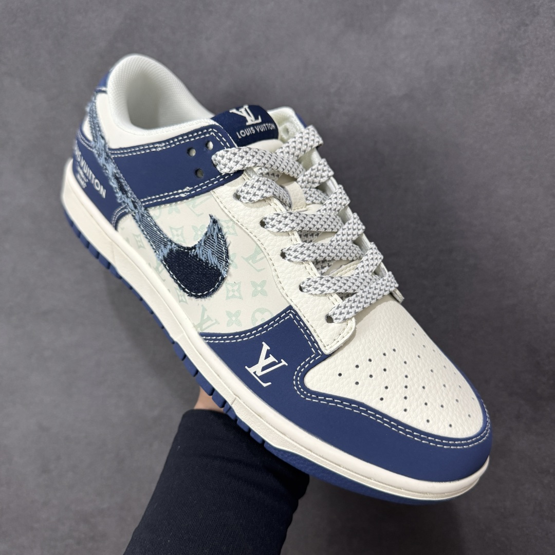 【纯原】NK SB Dunk Low LV联名 做旧牛仔勾 周年高端定制 低帮休闲板鞋#定制鞋盒 大厂纯