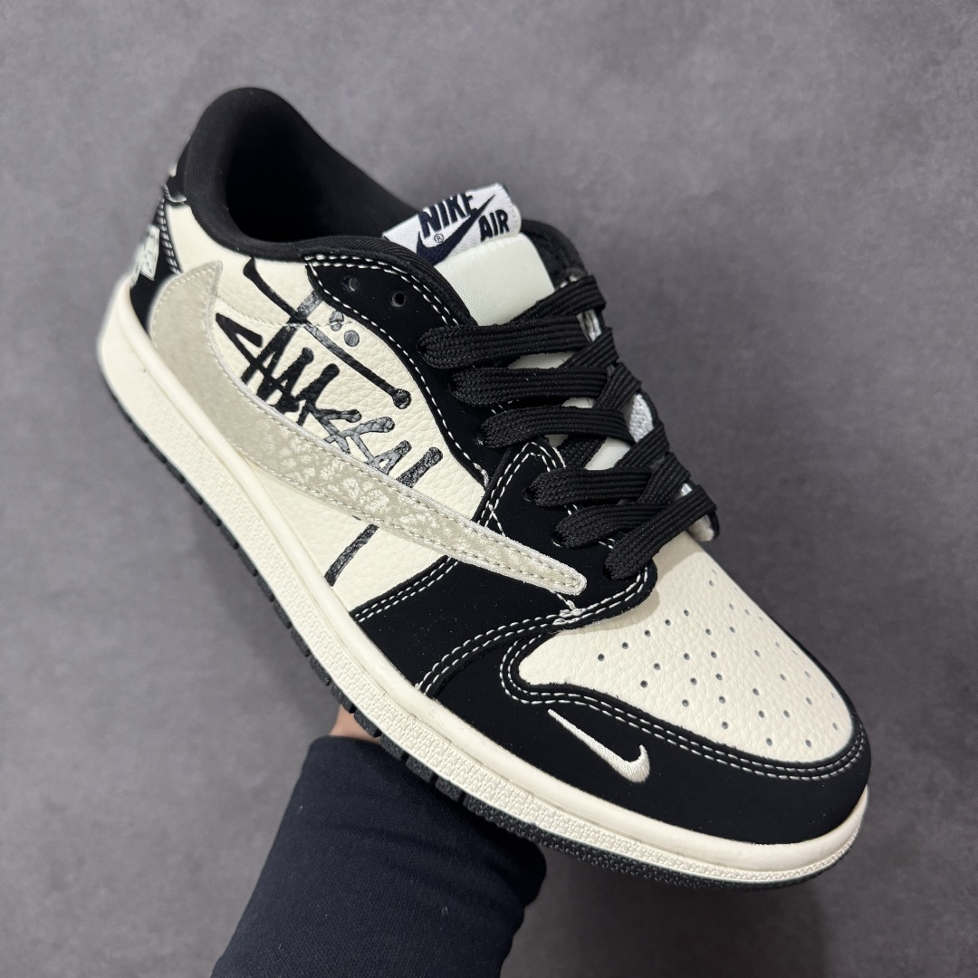 【纯原】Air Jordan 1 Low AJ1 乔1 斯图西联名 倒钩高端定制 低帮复古篮球鞋#定制鞋