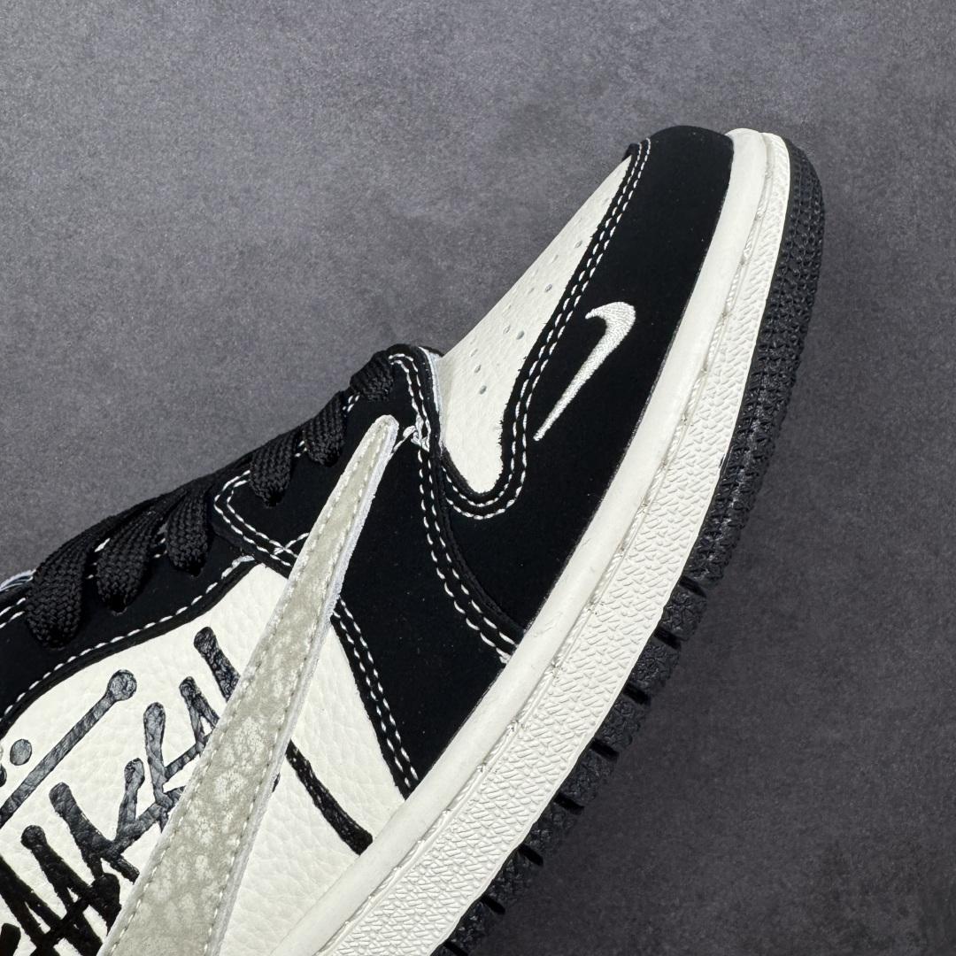 【纯原】Air Jordan 1 Low AJ1 乔1 斯图西联名 倒钩高端定制 低帮复古篮球鞋#定制鞋