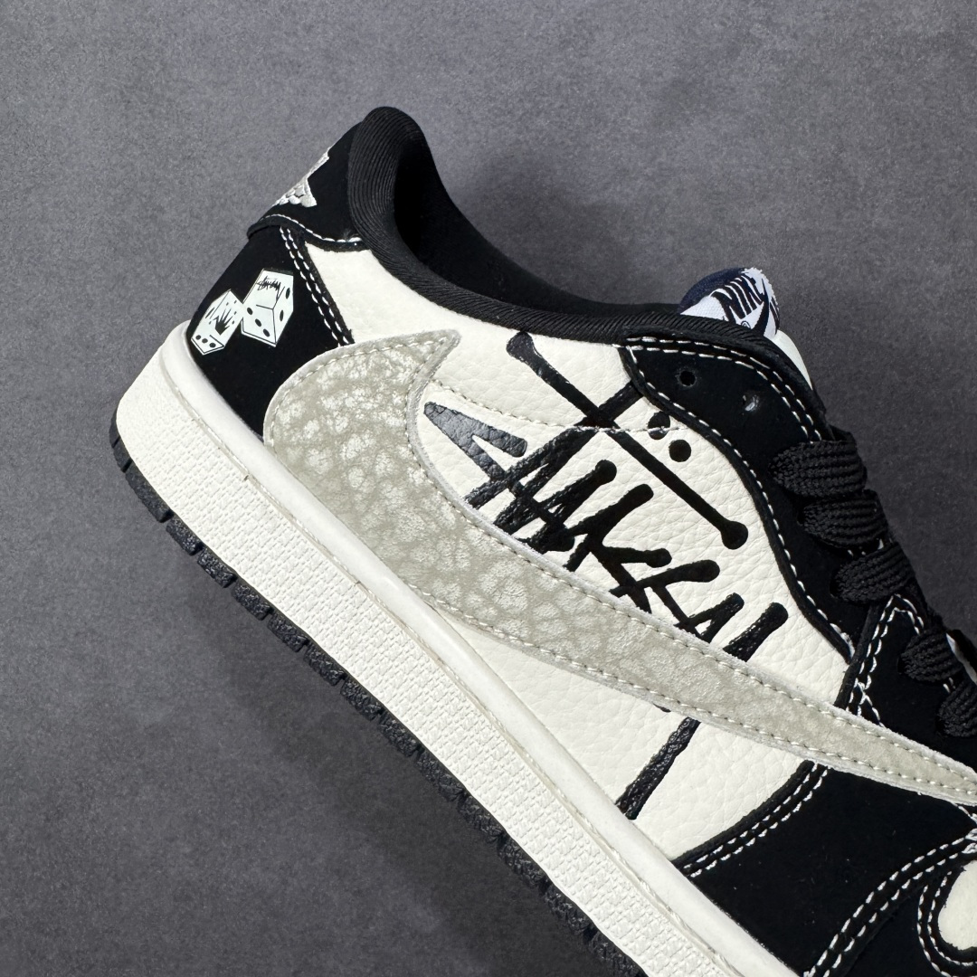 【纯原】Air Jordan 1 Low AJ1 乔1 斯图西联名 倒钩高端定制 低帮复古篮球鞋#定制鞋