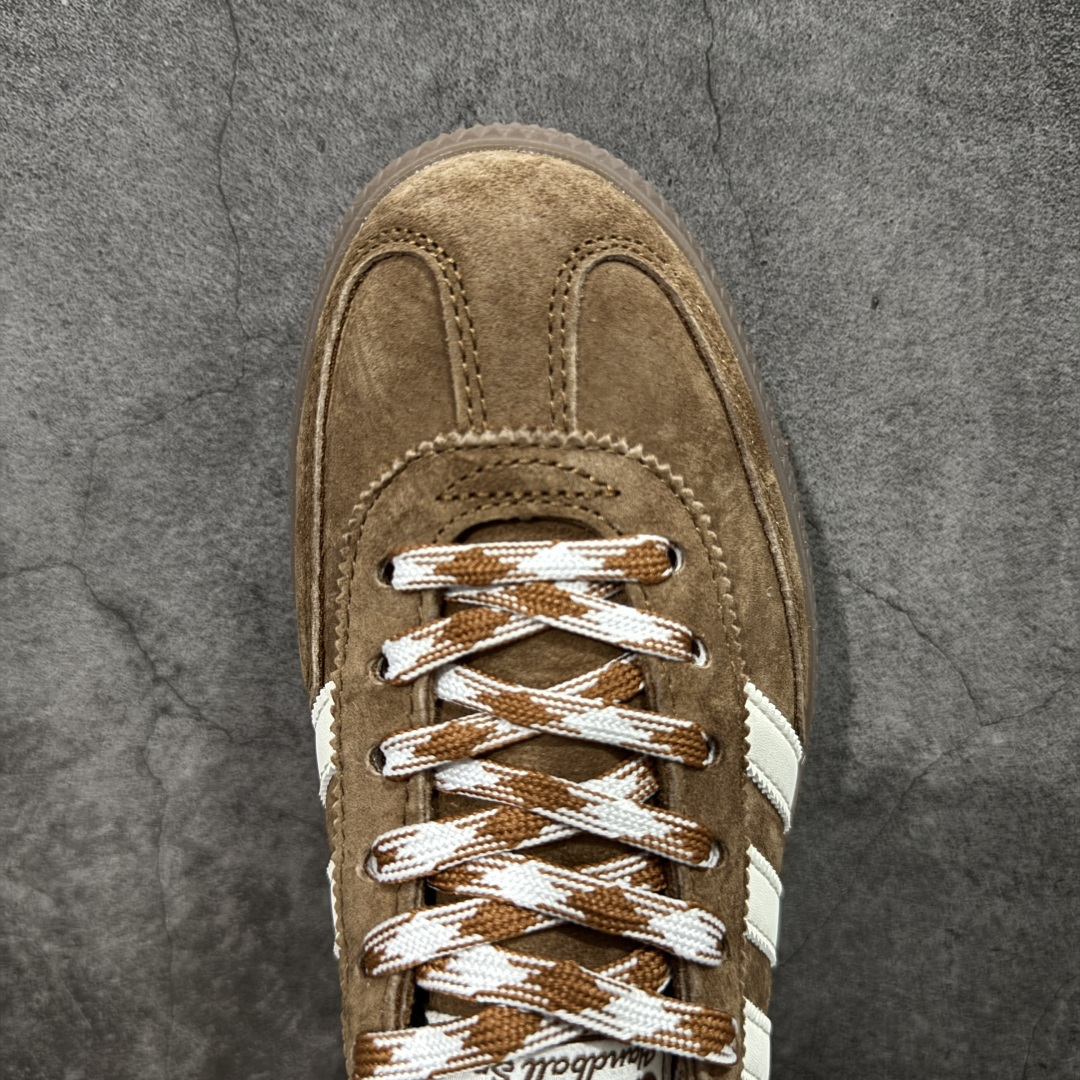 【纯原】Adidas Handball Spezial 阿迪达斯经典款牛皮复古休闲板鞋 棕白生胶 KI5