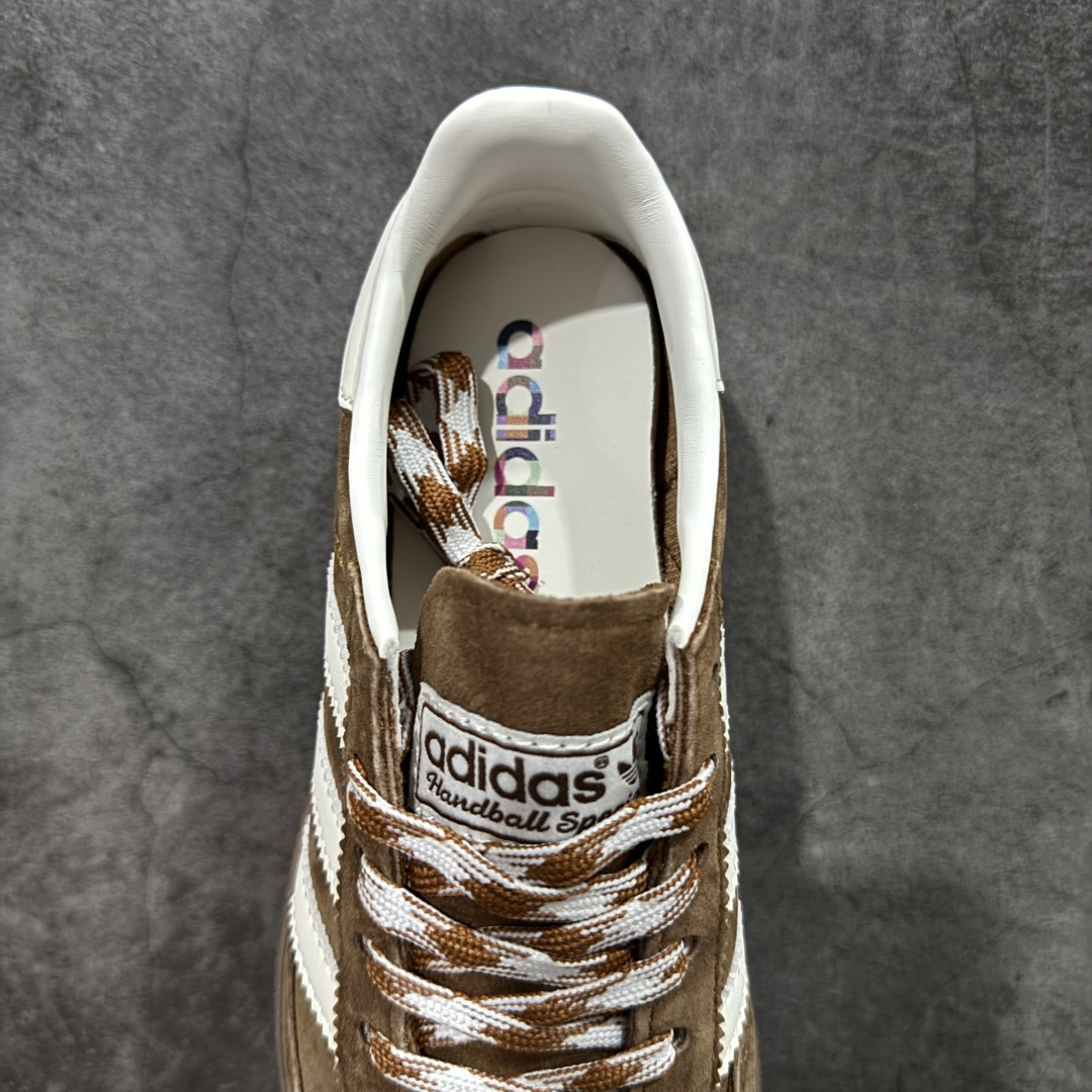 【纯原】Adidas Handball Spezial 阿迪达斯经典款牛皮复古休闲板鞋 棕白生胶 KI5