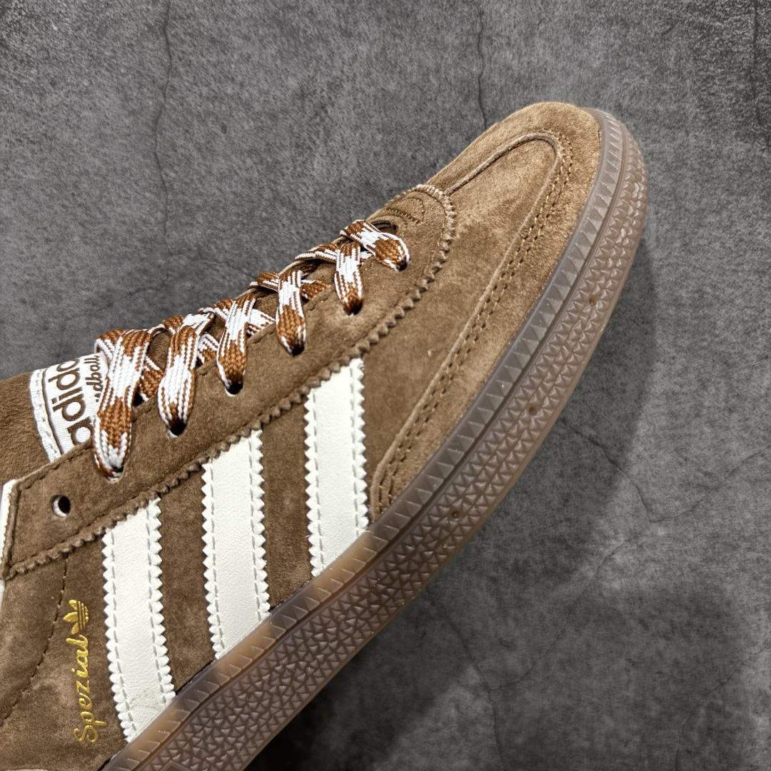 【纯原】Adidas Handball Spezial 阿迪达斯经典款牛皮复古休闲板鞋 棕白生胶 KI5