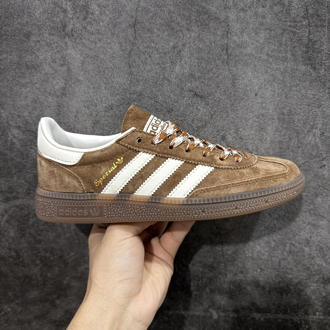 【纯原】Adidas Handball Spezial 阿迪达斯经典款牛皮复古休闲板鞋 棕白生胶 KI5