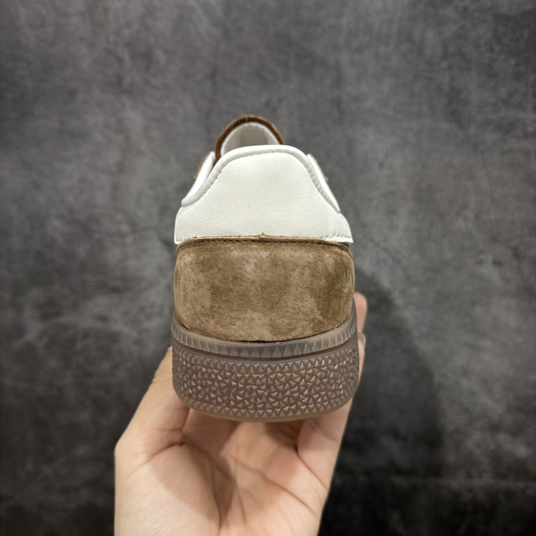 【纯原】Adidas Handball Spezial 阿迪达斯经典款牛皮复古休闲板鞋 棕白生胶 KI5