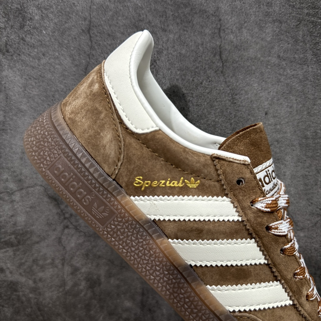 【纯原】Adidas Handball Spezial 阿迪达斯经典款牛皮复古休闲板鞋 棕白生胶 KI5