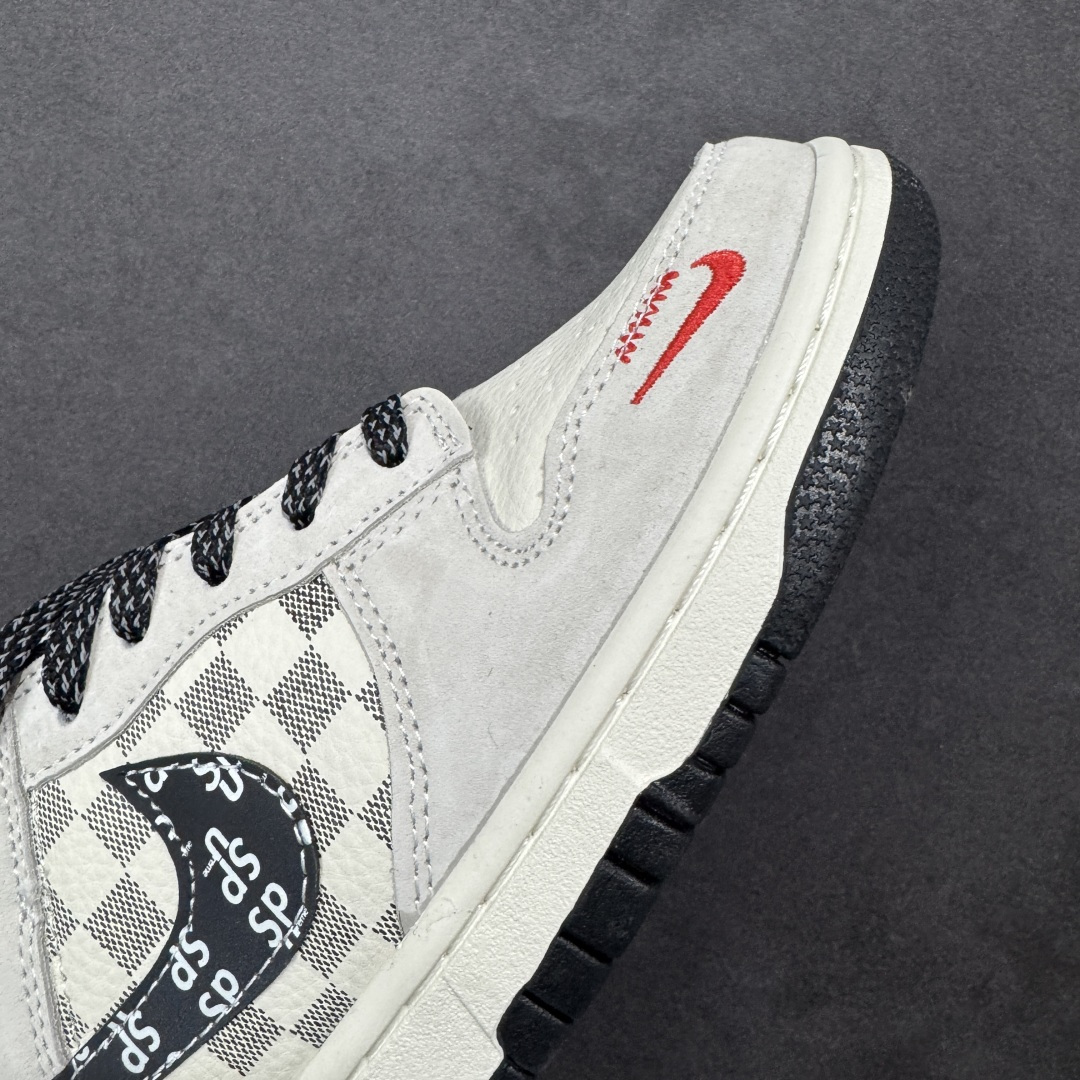 【纯原】Nike SB Dunk Low “Superme联名------奶白格子灰” 高端定制 低帮休