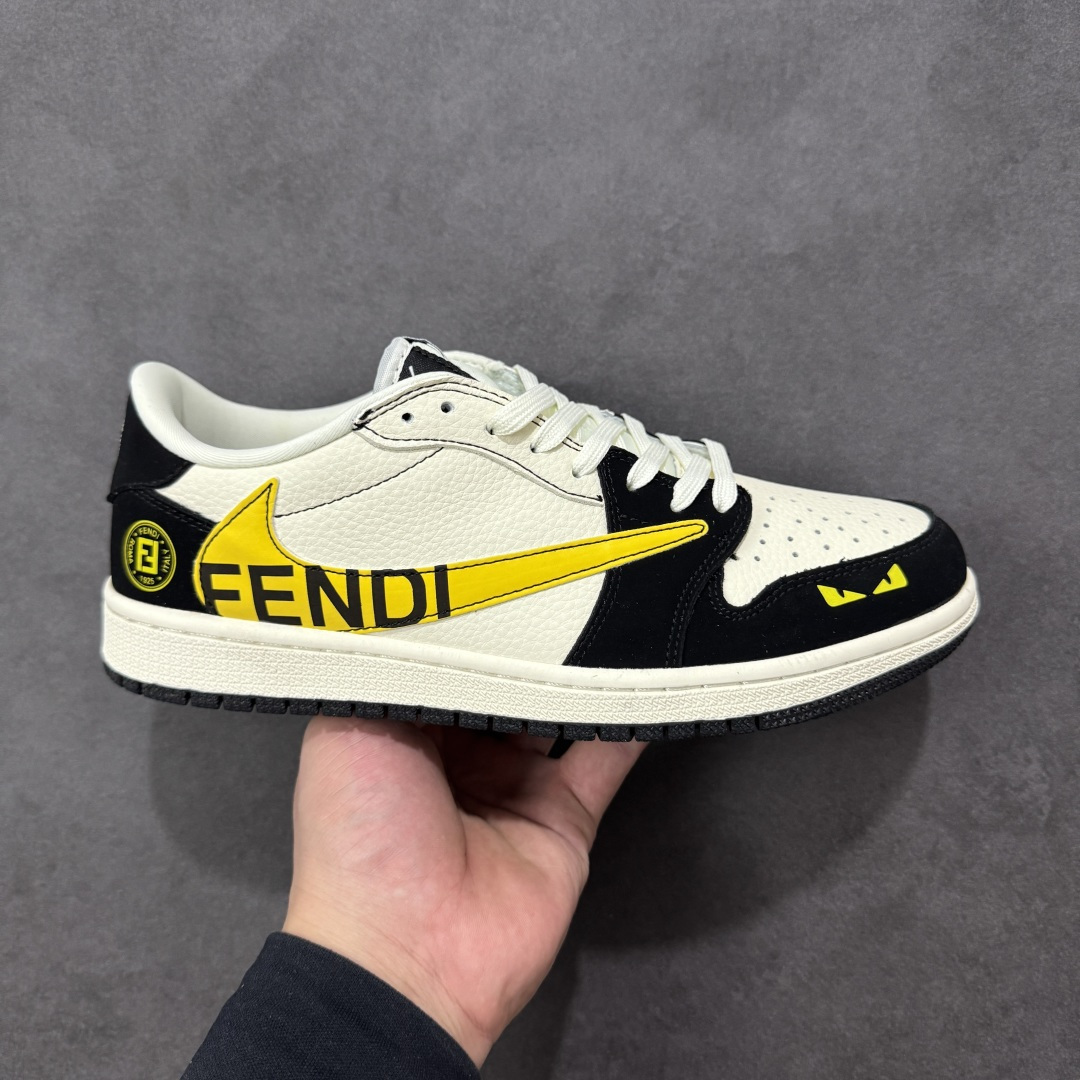 【纯原】Air Jordan 1 Low AJ1 乔1 芬迪联名 倒钩高端定制 低帮复古篮球鞋#定制鞋盒