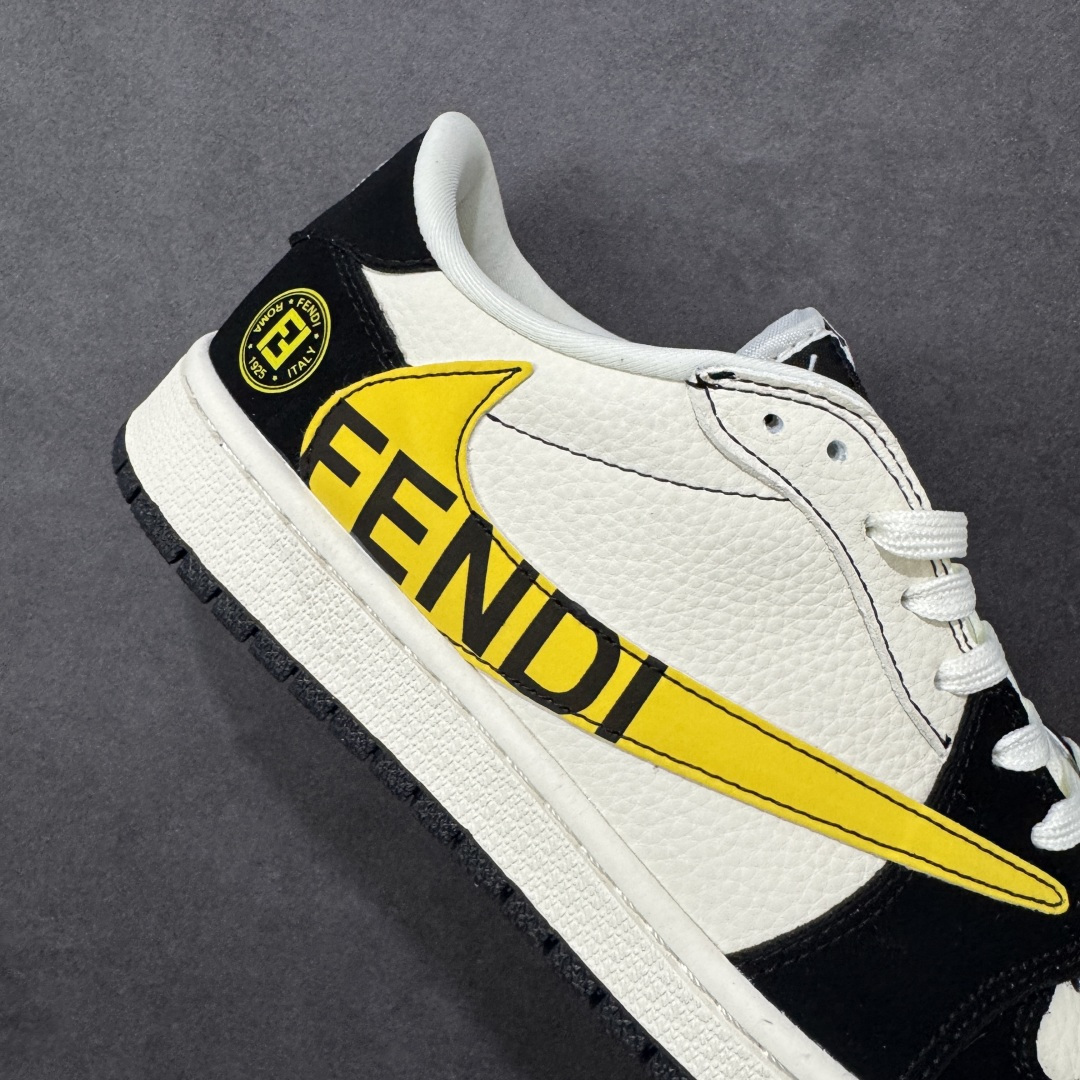 【纯原】Air Jordan 1 Low AJ1 乔1 芬迪联名 倒钩高端定制 低帮复古篮球鞋#定制鞋盒