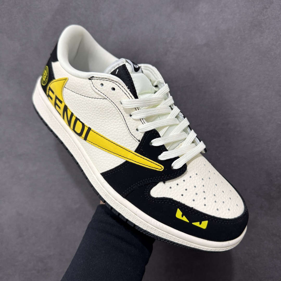 【纯原】Air Jordan 1 Low AJ1 乔1 芬迪联名 倒钩高端定制 低帮复古篮球鞋#定制鞋盒