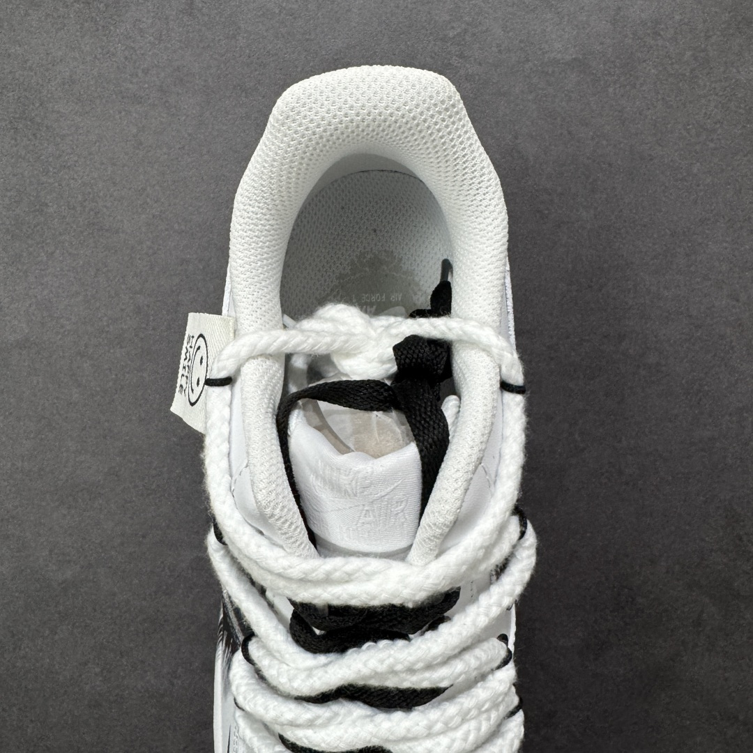 【纯原】Nike Air Force 1 '07 Low Smile 墨趣 空军一号低帮休闲板鞋#采用黑