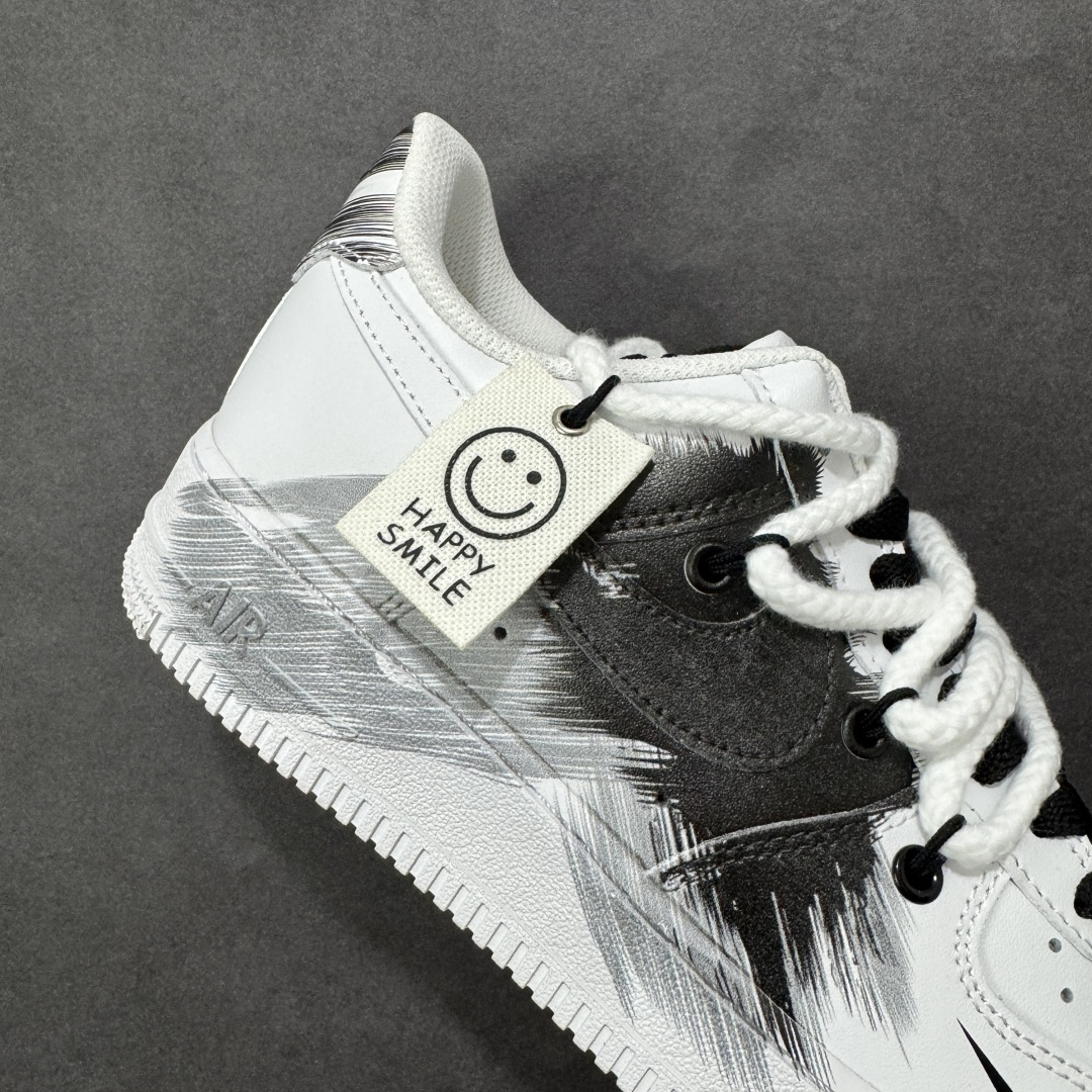 【纯原】Nike Air Force 1 '07 Low Smile 墨趣 空军一号低帮休闲板鞋#采用黑