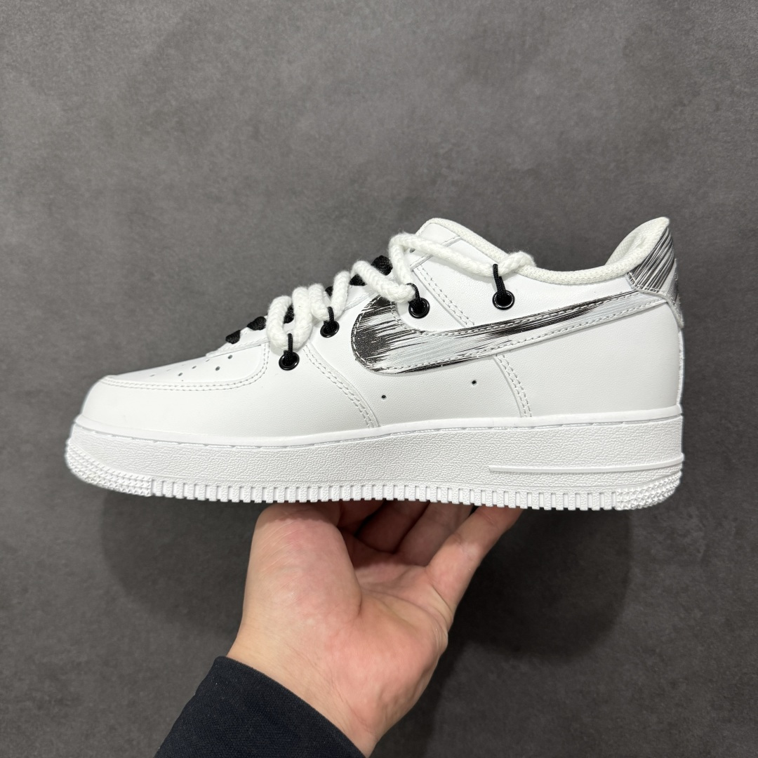 【纯原】Nike Air Force 1 '07 Low Smile 墨趣 空军一号低帮休闲板鞋#采用黑