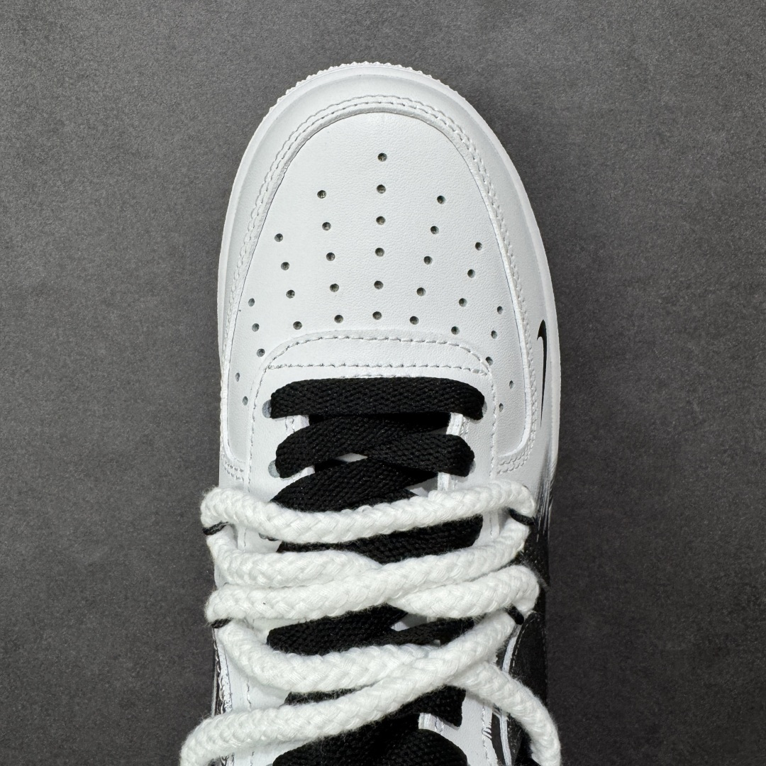 【纯原】Nike Air Force 1 '07 Low Smile 墨趣 空军一号低帮休闲板鞋#采用黑