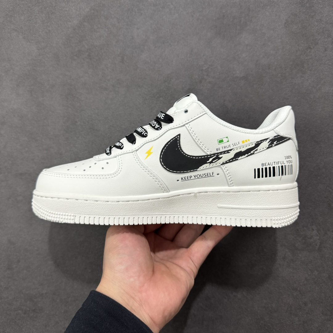 【纯原】Nike Air Force 1 '07 Low 白黑条形码 空军一号低帮休闲板鞋#原楦头原纸板