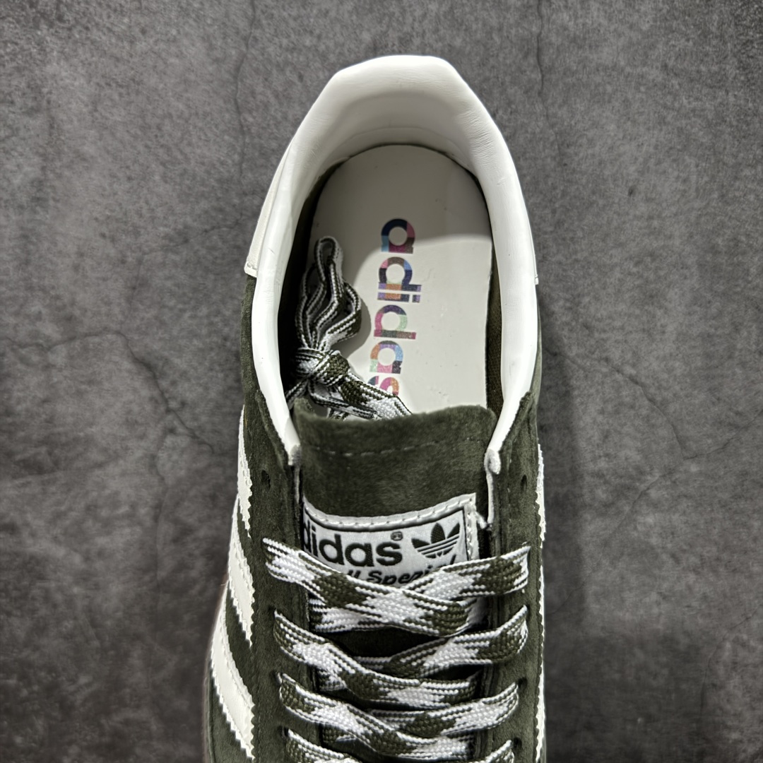 【纯原】Adidas Handball Spezial 阿迪达斯经典款牛皮复古休闲板鞋 墨绿白生胶 KI