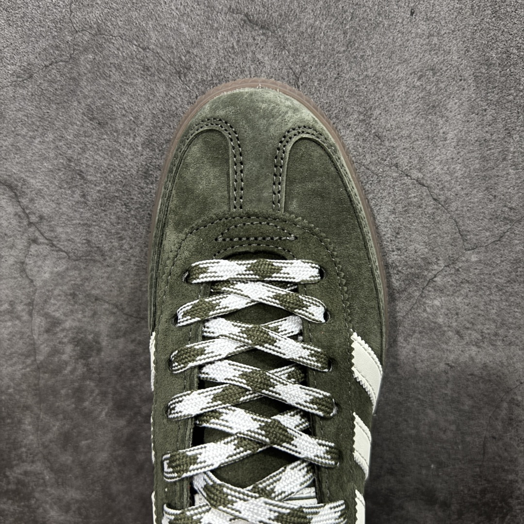 【纯原】Adidas Handball Spezial 阿迪达斯经典款牛皮复古休闲板鞋 墨绿白生胶 KI