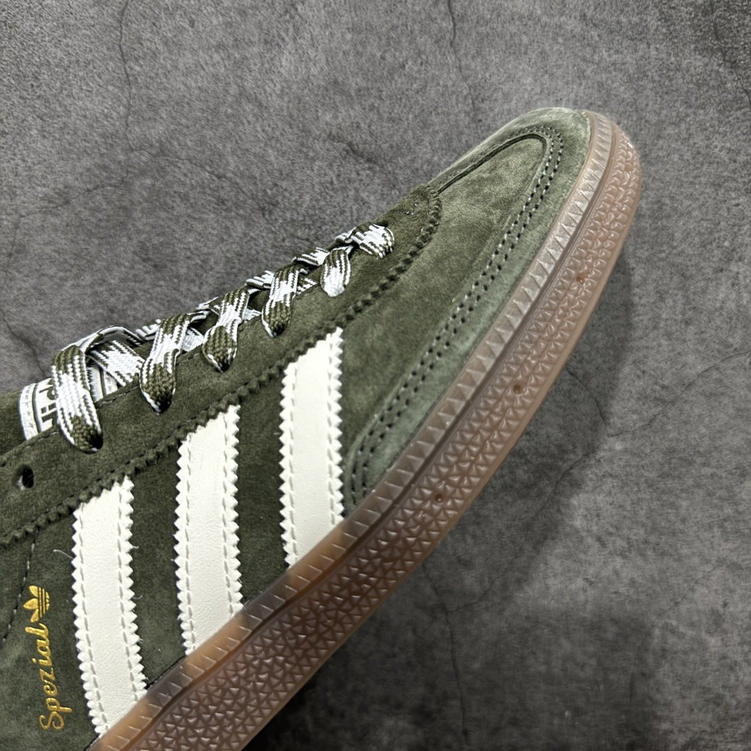 【纯原】Adidas Handball Spezial 阿迪达斯经典款牛皮复古休闲板鞋 墨绿白生胶 KI