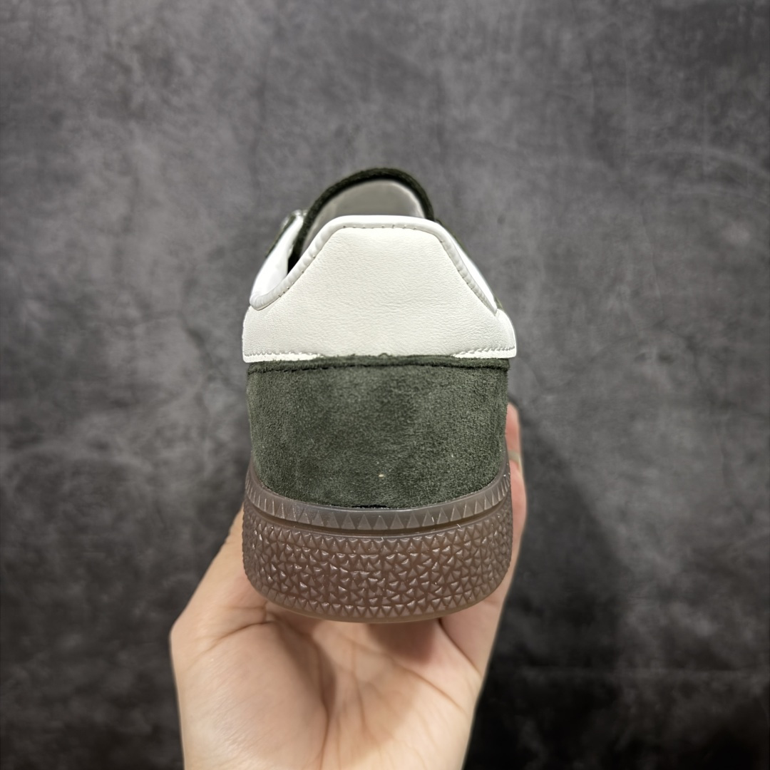 【纯原】Adidas Handball Spezial 阿迪达斯经典款牛皮复古休闲板鞋 墨绿白生胶 KI