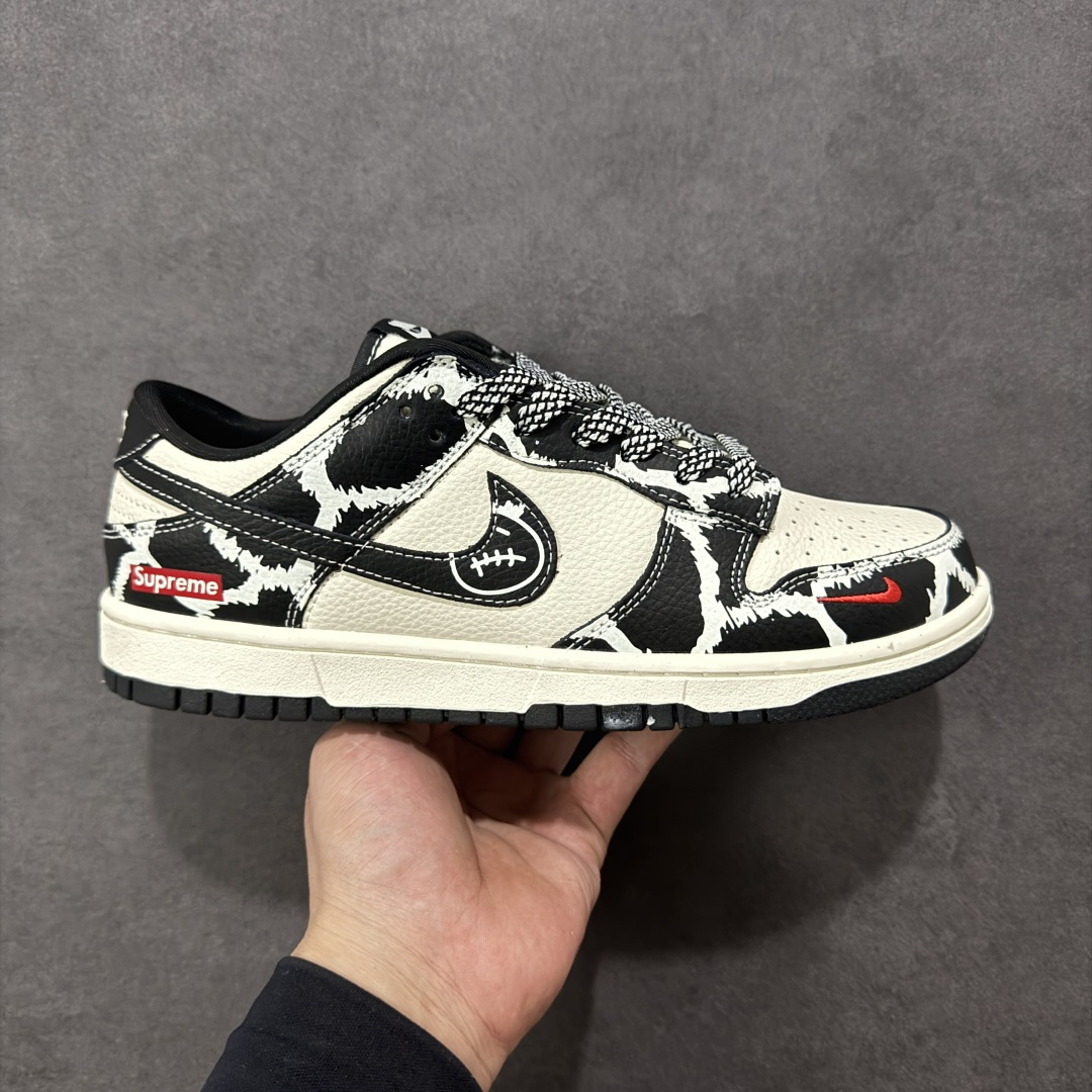 【纯原】Nike SB Dunk Low “Supreme联名——鬼脸米黑奶牛” 高端定制 低帮休闲板鞋