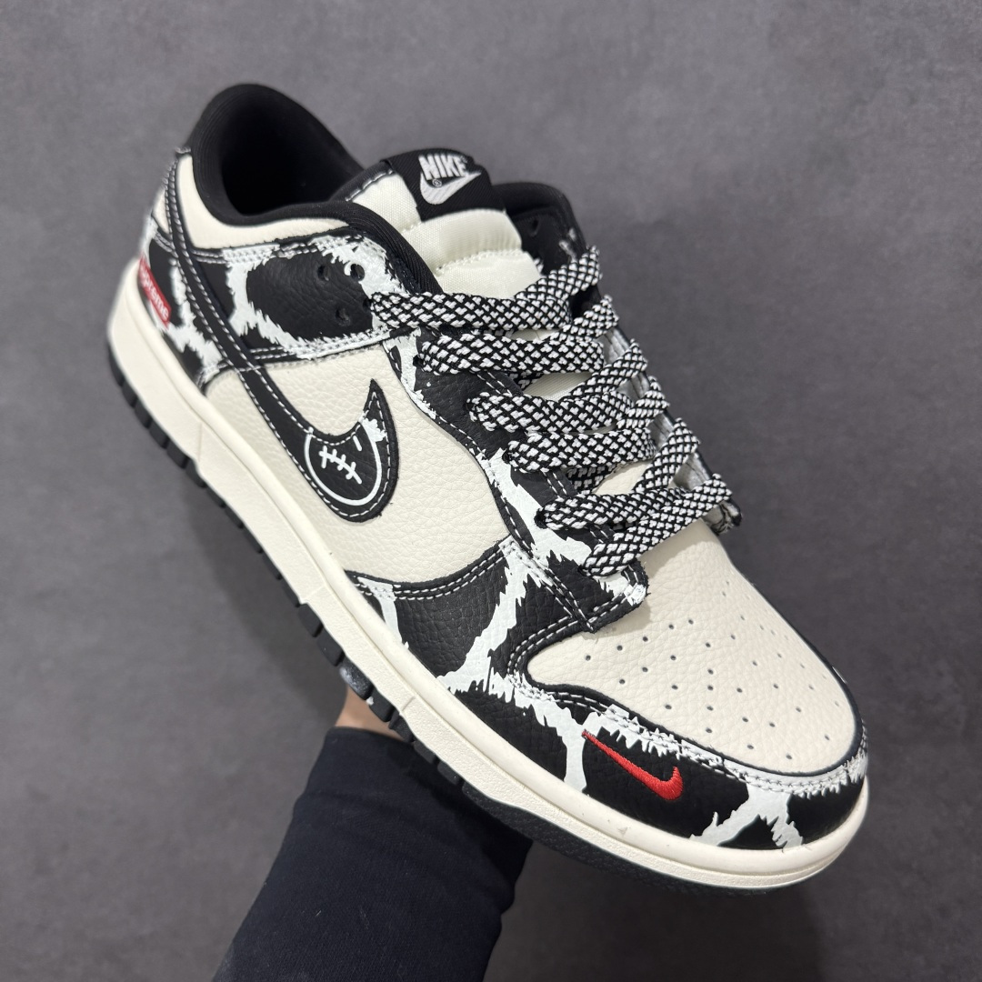 【纯原】Nike SB Dunk Low “Supreme联名——鬼脸米黑奶牛” 高端定制 低帮休闲板鞋