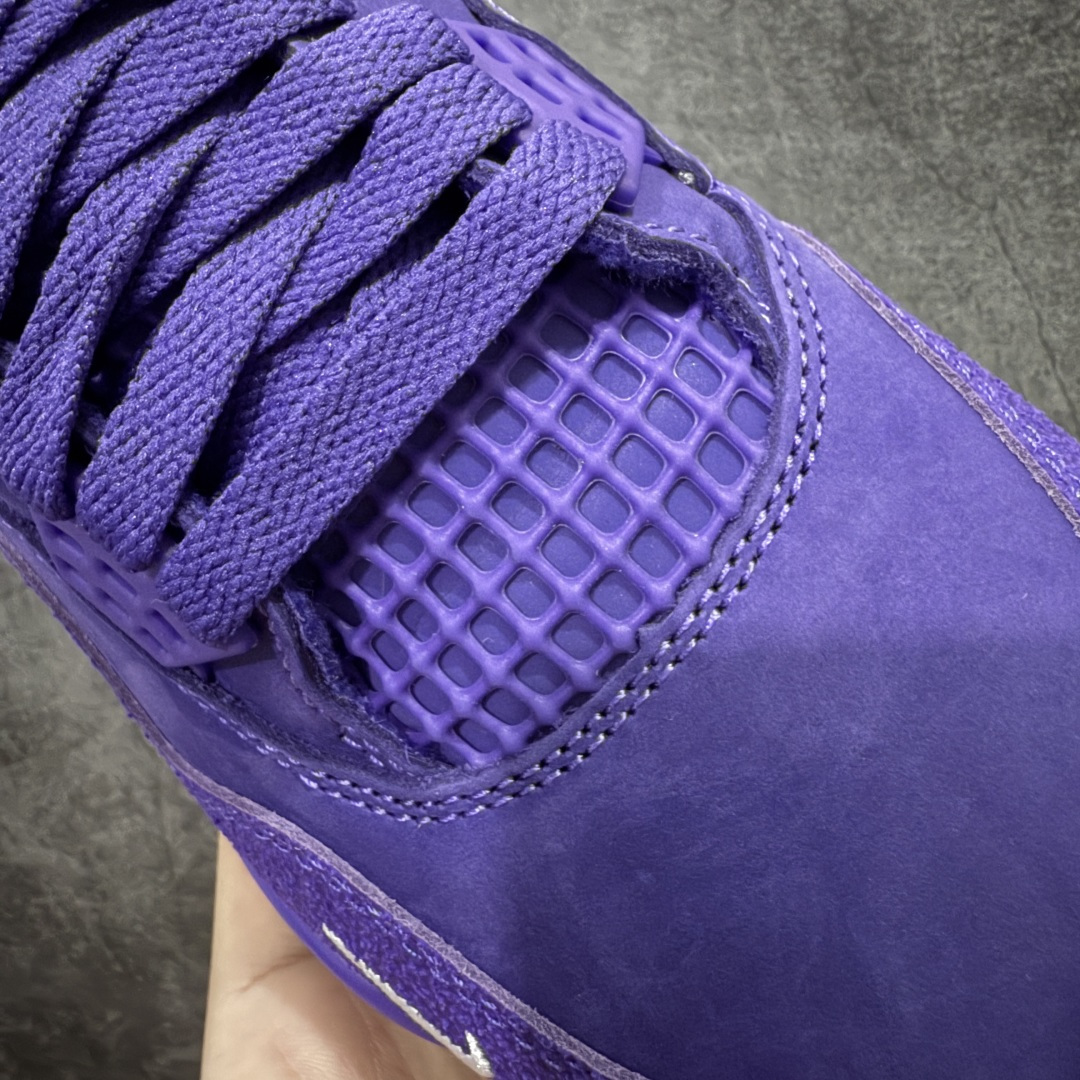 图片[6]-【美版GX纯原】Nigel Sylvester x Air Jordan AJ4 “Brick by Brick” 联名紫砖 货号：HF4340-500 全新批次 重点区分市面 真正砖面纹路 区别市面版本 正确细节 卡色无色差 GX原数据精心打造 原厂材质 超弹硅胶材质 内层不织布补强 补强为硅胶提供更强耐久性 避免断裂 圈内最强四代 独家外贸特供尺码含 45.5 48.5 耗时半年巨作 全套原纸板楦头开发 原厂特供皮料加持 确保原汁原味 完美呈现四代版型 一比一鞋头弧度高度鞋身弧度 数据细节工艺流程均保持原鞋一致 原厂TPU网格鞋带扣 正确内里网布 菱角分明不变形无多余毛边 柔软性质感一致于原鞋 市场唯一原厂鞋扣模具 背面可见隐藏注塑口 原厂织唛标 原厂飞人电绣工艺 尾指中部跳三针 独家绑鞋带手法 印刷中底布 四线拉帮 米色美纹纸贴合固定 进口港宝加持 后跟自然饱满 全鞋荧光划线卡点 追求极致完美 每一双都是工艺品 多重QC质检 超越公司货的品控标准 实实在在的免检产品 …… 尺码：40 40.5 41 42 42.5 43 44 44.5 45 46 47.5 48.5-选品中心