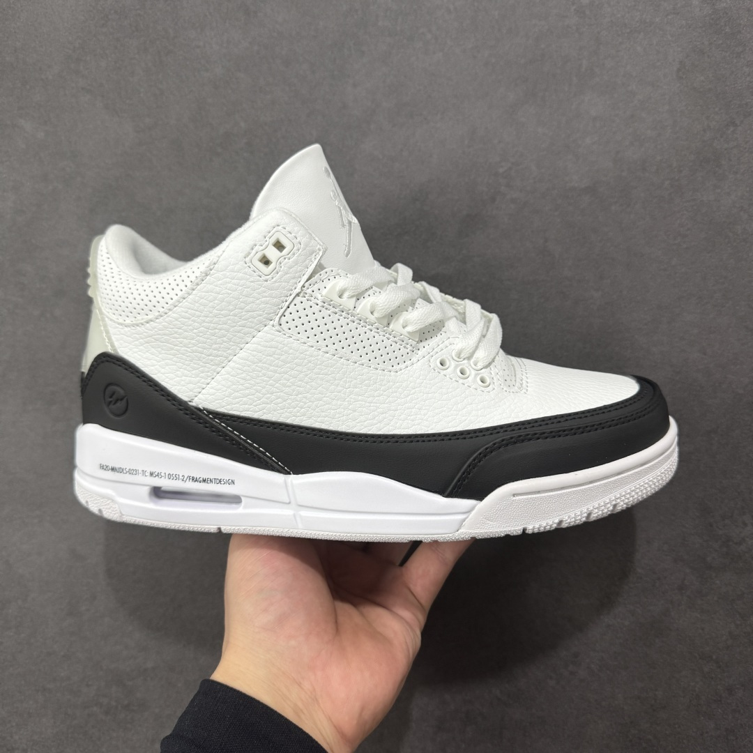 【纯原特价】Fragment Design x Jordan Air Jordan 3 SP 藤原浩 中帮 复古篮球鞋 男女同款 黑白 货号:DA3595-100 尺码:36-45 半 编码:YBB200210-选品中心