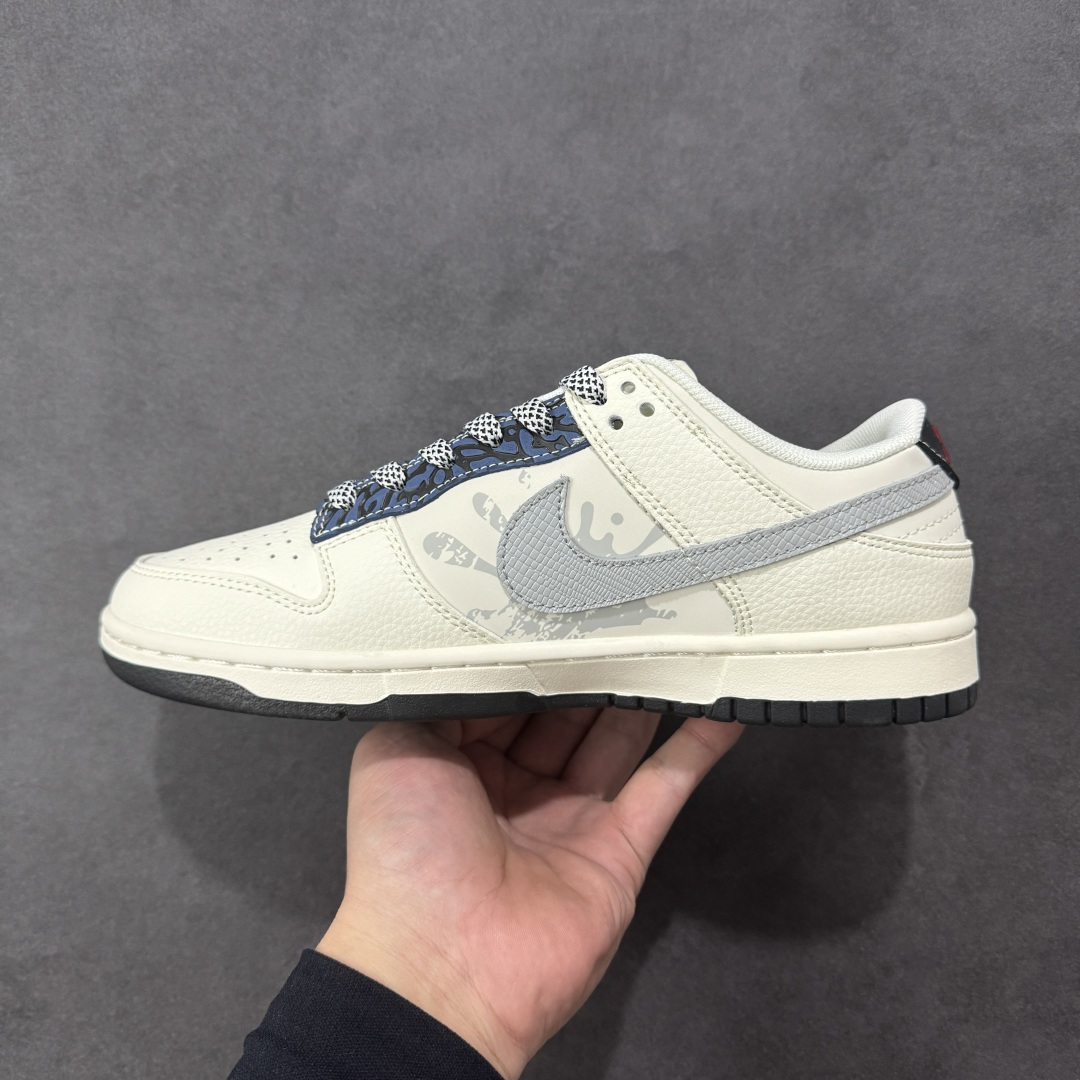 【纯原】Nike SB Dunk Low“斯图西联名——泼墨米白” 周年高端定制 低帮休闲板鞋 定制鞋盒