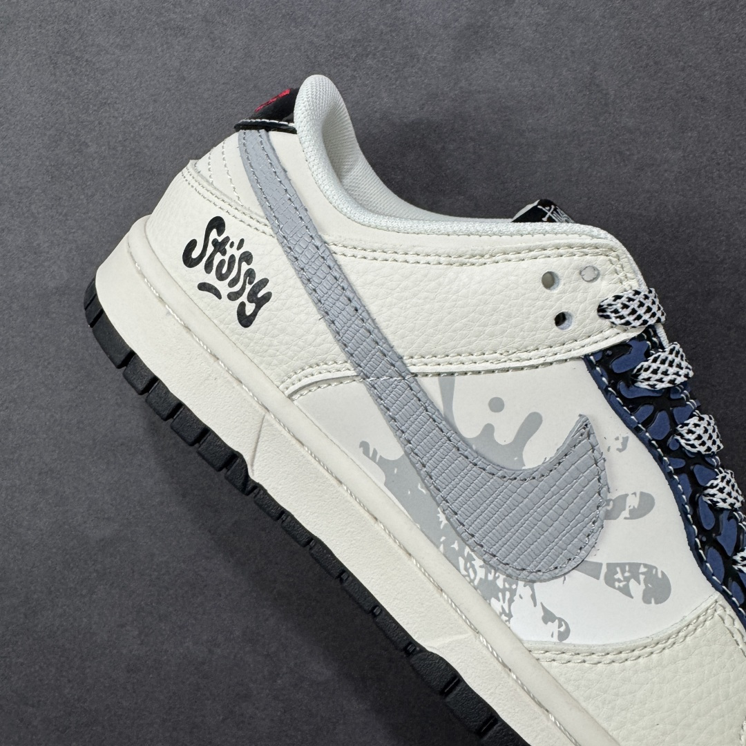 【纯原】Nike SB Dunk Low“斯图西联名——泼墨米白” 周年高端定制 低帮休闲板鞋 定制鞋盒