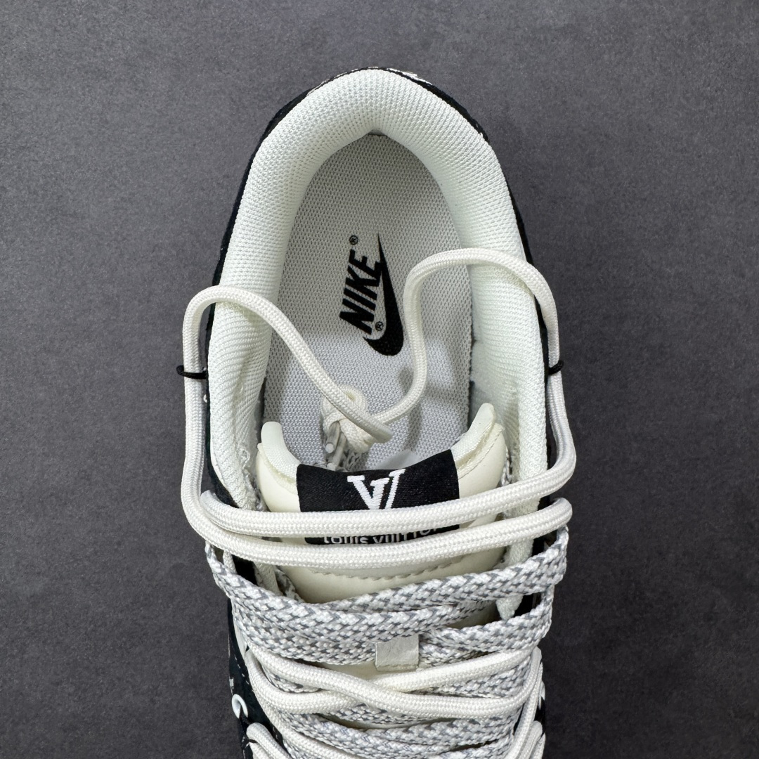 【纯原】Nike SB Dunk Low“LV联名——黑涂鸦抽绳” 周年高端定制 低帮休闲板鞋 定制鞋盒
