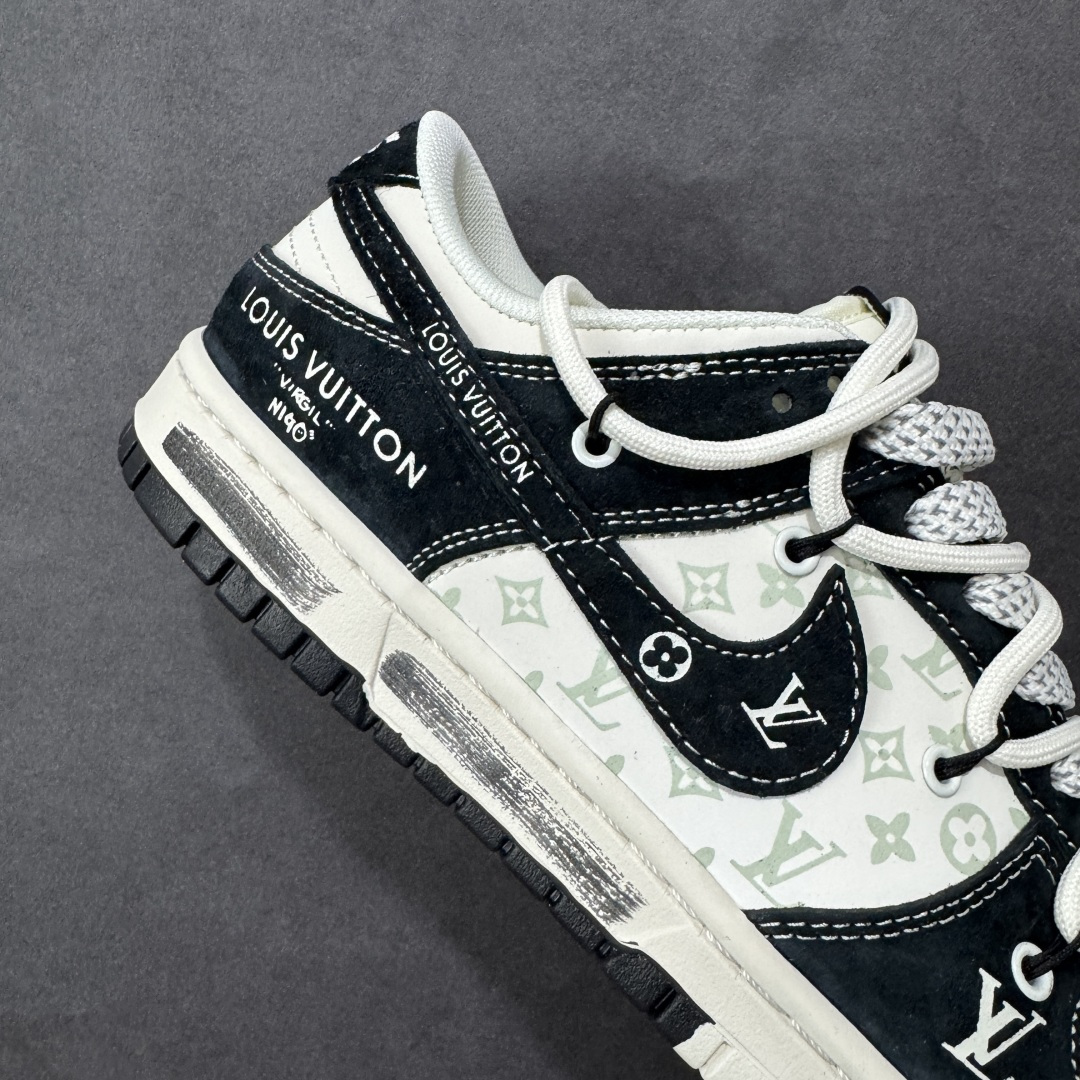 【纯原】Nike SB Dunk Low“LV联名——黑涂鸦抽绳” 周年高端定制 低帮休闲板鞋 定制鞋盒