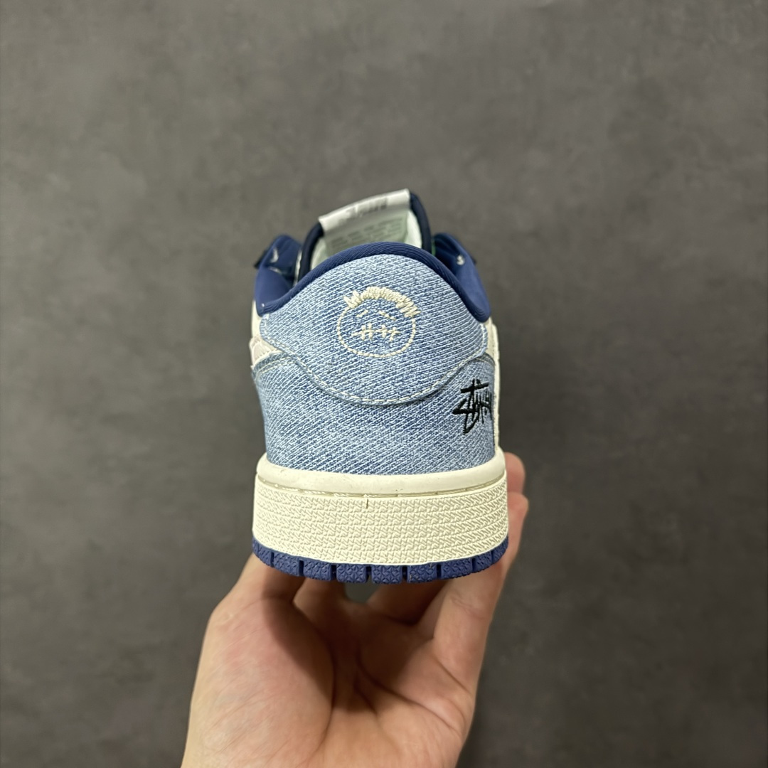 【纯原】Travis Scott x Jordan 1 Low “斯图西联名——扎染米蓝牛仔” 高端定制