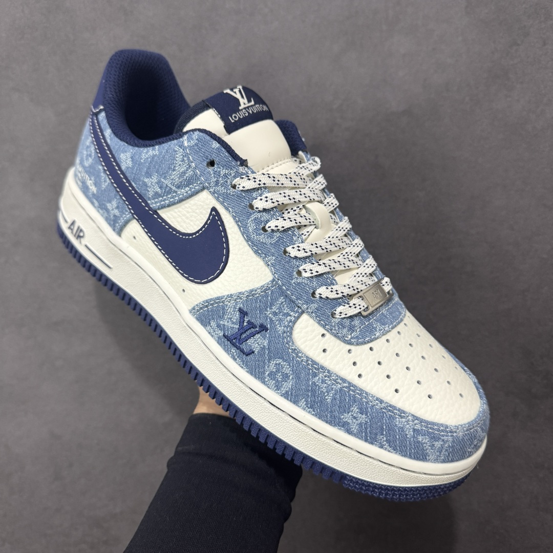 图片[3]-【定制版】NIke Air Force 1 \’07 Low “LV联名–经典蓝牛仔” 空军一号低帮 运动鞋 休闲鞋 折边针车 工艺难度大 原楦头原纸板 高端定制鞋盒 原厂鞋底 超高清洁度 细节完美 货号：NH0601-578 尺码：36 36.5 37.5 38 38.5 39 40 40.5 41 42 42.5 43 44 44.5 45 编码：HXSB310320-选品中心
