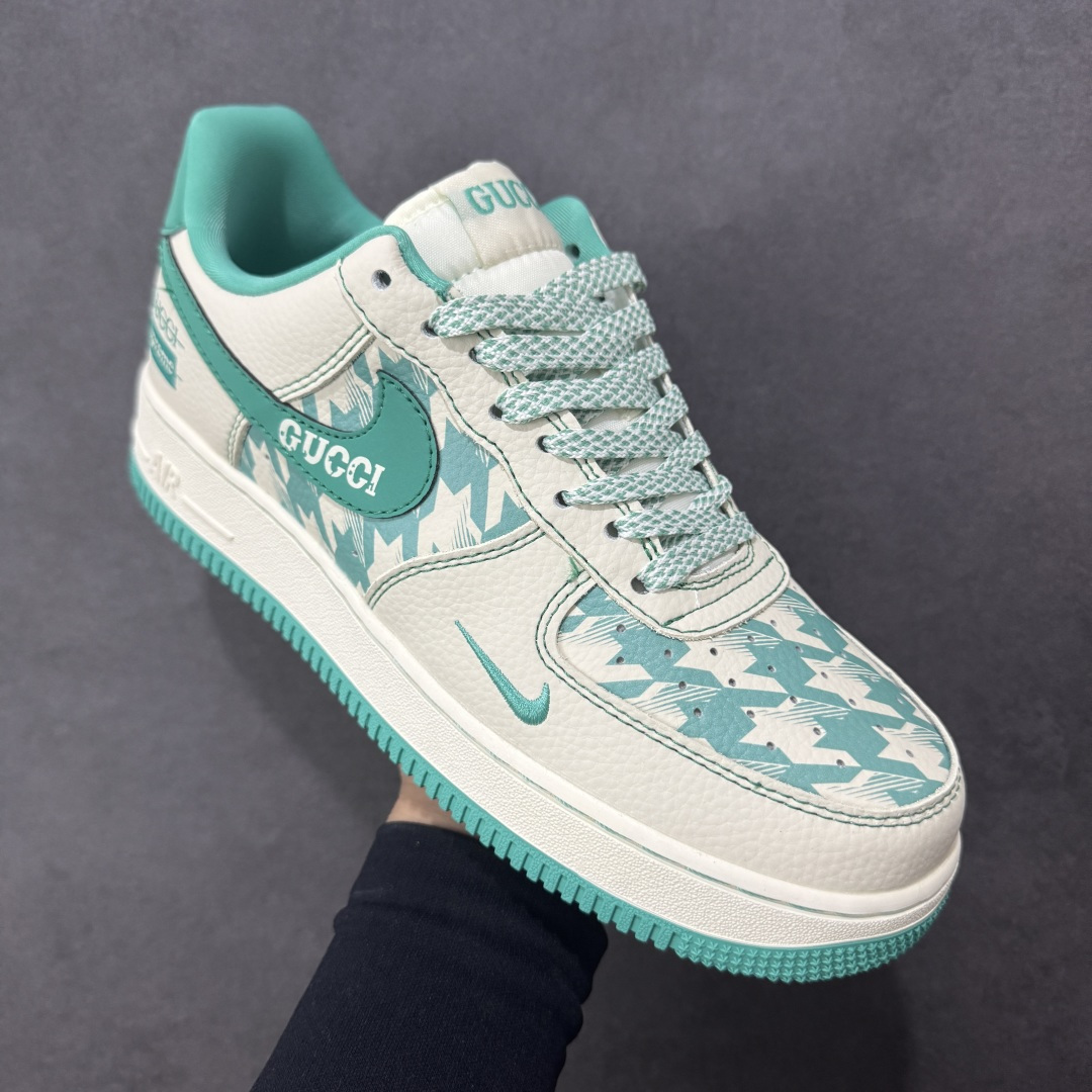 图片[3]-【定制版】NIke Air Force 1 \’07 Low “古驰联名——薄荷绿”空军一号 低帮 运动鞋 休闲鞋 折边针车 工艺难度大 原楦头原纸板 原装鞋盒 定制五金配件 内置全掌气垫 原厂鞋底 货号：XL1979-124 尺码：36 36.5 37.5 38 38.5 39 40 40.5 41 42 42.5 43 44 44.5 45 编码：HXSA310320-选品中心