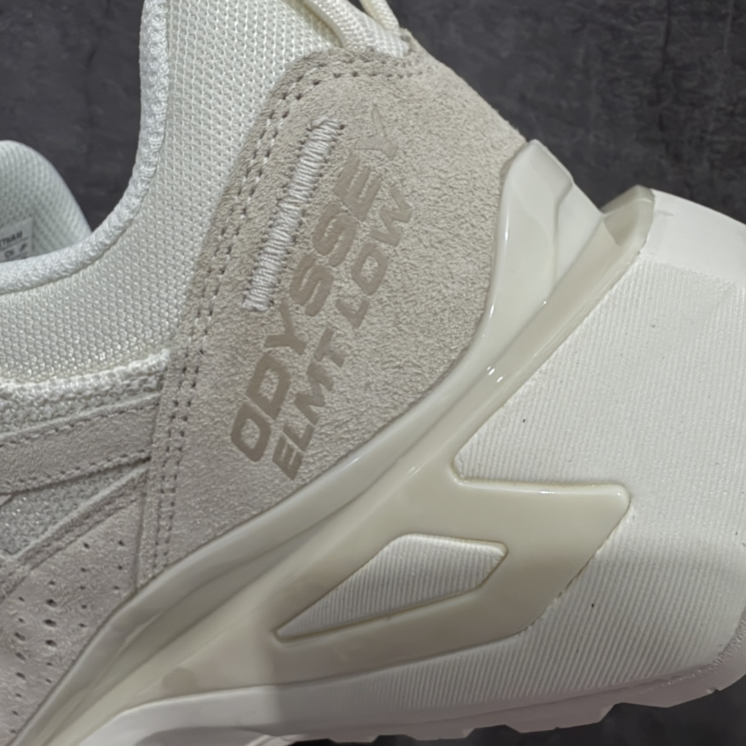 图片[7]-【巅峰版】SALOMON萨洛蒙 ODYSSEY ELMT LOW LTR 柔软舒适 耐磨透气轻便 低帮 生活休闲鞋 男款 雷军同款 474371 纯原外贸平台特供订单 耗时半年巨作 全套原纸板楦头开发 原厂特供网布配套加持 确保原汁原味 完美呈现版型 原档数据独家私模五层组合大底 原装Ortholite轻量化鞋垫 中底布带钢印编号 原厂TPU锁扣 进口港宝加持 后跟自然饱满 还原公司包裹性 鞋面以“锯齿”状的包裹系统呈现 在基色底之下加入了各种色点缀 将公司的最新技术和时尚前卫的造型融入耐用的长跑款式中 鞋面由 TPU 薄膜制成 并焊接在高耐磨网眼上 使其既时尚又坚固 由 ACS底盘支撑 可增强稳定性和支撑力 以及由橡胶凸耳 Contragrip外底覆盖的 EVA 缓冲中底 旨在应对崎岖的地形 鞋舌上的彩色Salomon 标签、Quicklace 系统以及鞋头、鞋舌和鞋跟上的附加品牌使细节更加完美 让穿着者可以轻松驾驭户外与通勤下的任何运动生活场景 无缝鞋身户外随意纵横 颜值与脚感兼备 出街通勤 绝对非常吸睛 你值得拥有 尺码：40 40.5 41 42 42.5 43 44 44.5 45-选品中心