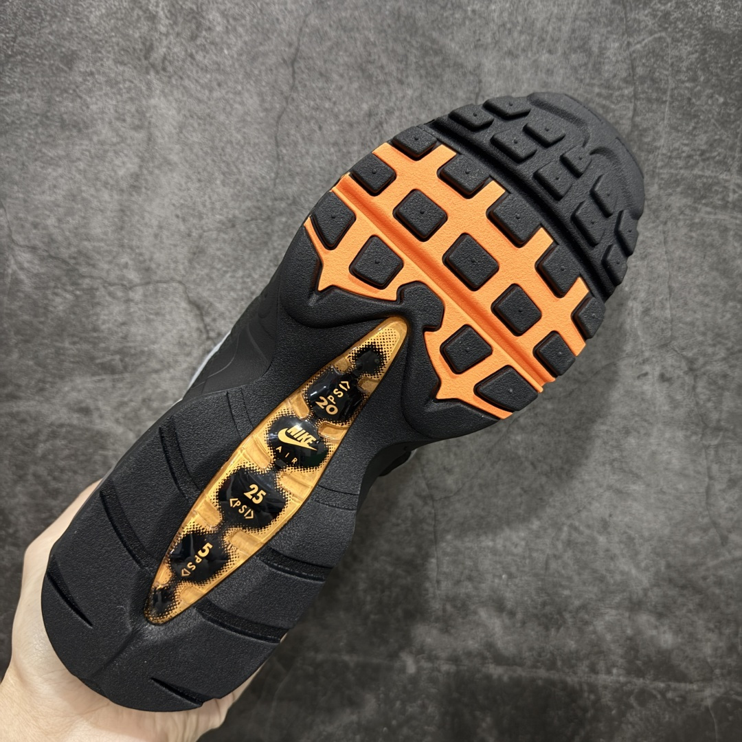 【纯原】Nike Air Max 95 复古减震气垫跑鞋 黑灰橙 HM4740-005外贸顶级专供 全部