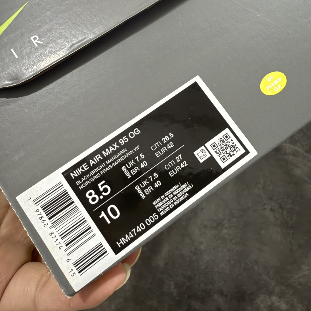 【纯原】Nike Air Max 95 复古减震气垫跑鞋 黑灰橙 HM4740-005外贸顶级专供 全部