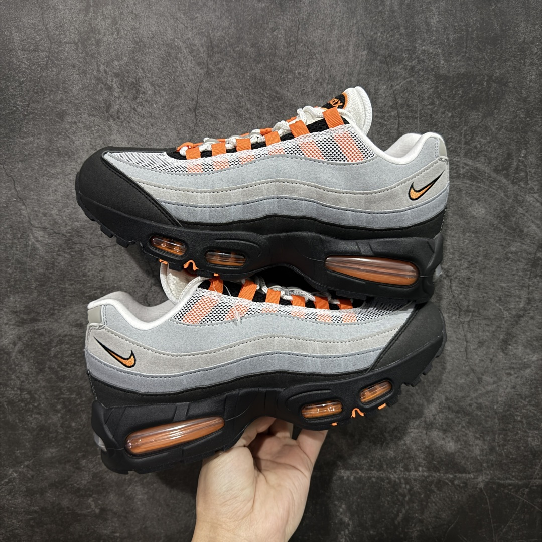 【纯原】Nike Air Max 95 复古减震气垫跑鞋 黑灰橙 HM4740-005外贸顶级专供 全部