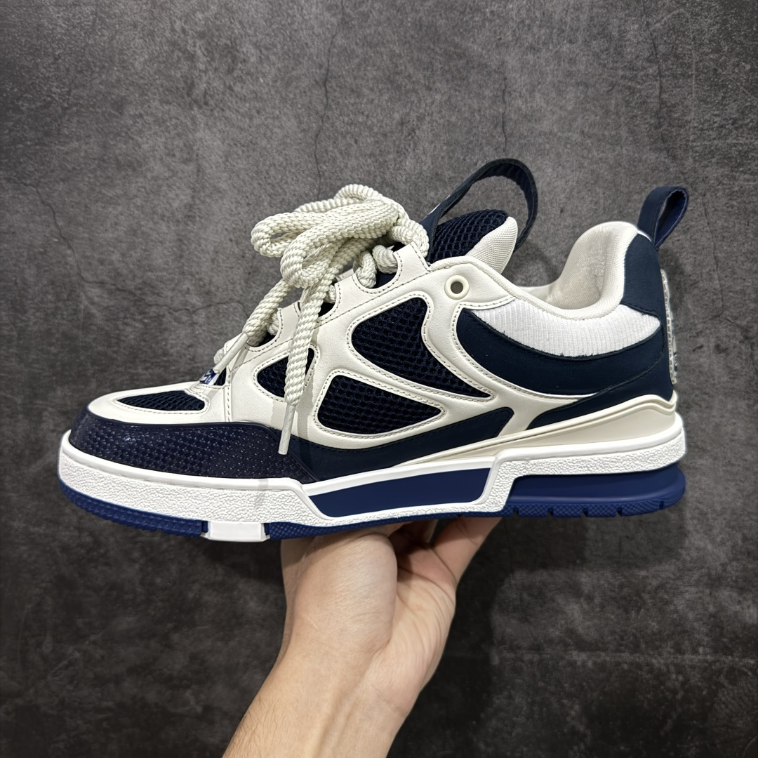 图片[2]-【佛山顶级超A版】Louis Vuitton LV Skate系列 白蓝 仓库现货 当天可取 佛山超A私人订单 专柜混卖零售专供 所有配色均为购买原版复刻 整体版型 皮料 市场独一无二 后跟版型都可以自行对比[机智]吊打市场所有货 怒甩十条街，欢迎拿市场各大工厂的货来对比！ 鞋舌烫金超正 压印程度秒杀市面90%以上的高端货 新配色陆续开发出货 尺码：39-46-选品中心