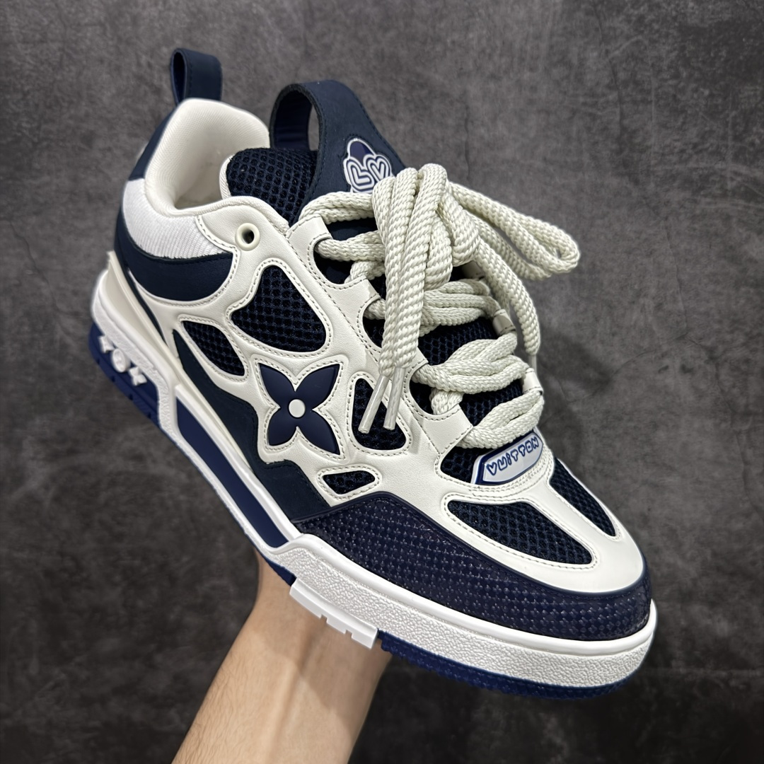 图片[3]-【佛山顶级超A版】Louis Vuitton LV Skate系列 白蓝 仓库现货 当天可取 佛山超A私人订单 专柜混卖零售专供 所有配色均为购买原版复刻 整体版型 皮料 市场独一无二 后跟版型都可以自行对比[机智]吊打市场所有货 怒甩十条街，欢迎拿市场各大工厂的货来对比！ 鞋舌烫金超正 压印程度秒杀市面90%以上的高端货 新配色陆续开发出货 尺码：39-46-选品中心