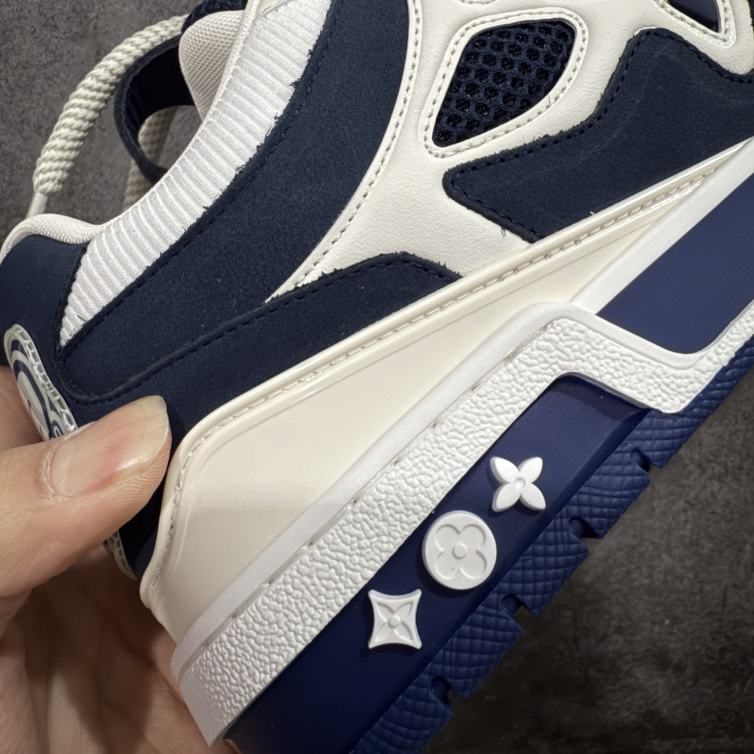 图片[3]-【佛山顶级超A版】Louis Vuitton LV Skate系列 白蓝 仓库现货 当天可取 佛山超A私人订单 专柜混卖零售专供 所有配色均为购买原版复刻 整体版型 皮料 市场独一无二 后跟版型都可以自行对比[机智]吊打市场所有货 怒甩十条街，欢迎拿市场各大工厂的货来对比！ 鞋舌烫金超正 压印程度秒杀市面90%以上的高端货 新配色陆续开发出货 尺码：39-46-选品中心