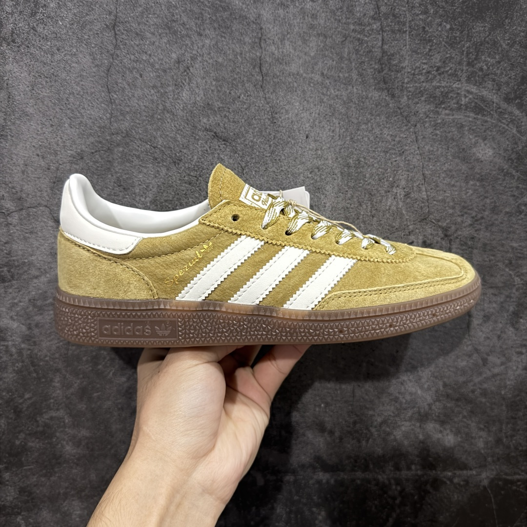 【纯原】Adidas Handball Spezial 阿迪达斯经典款牛皮复古休闲板鞋 姜黄白生胶 KI