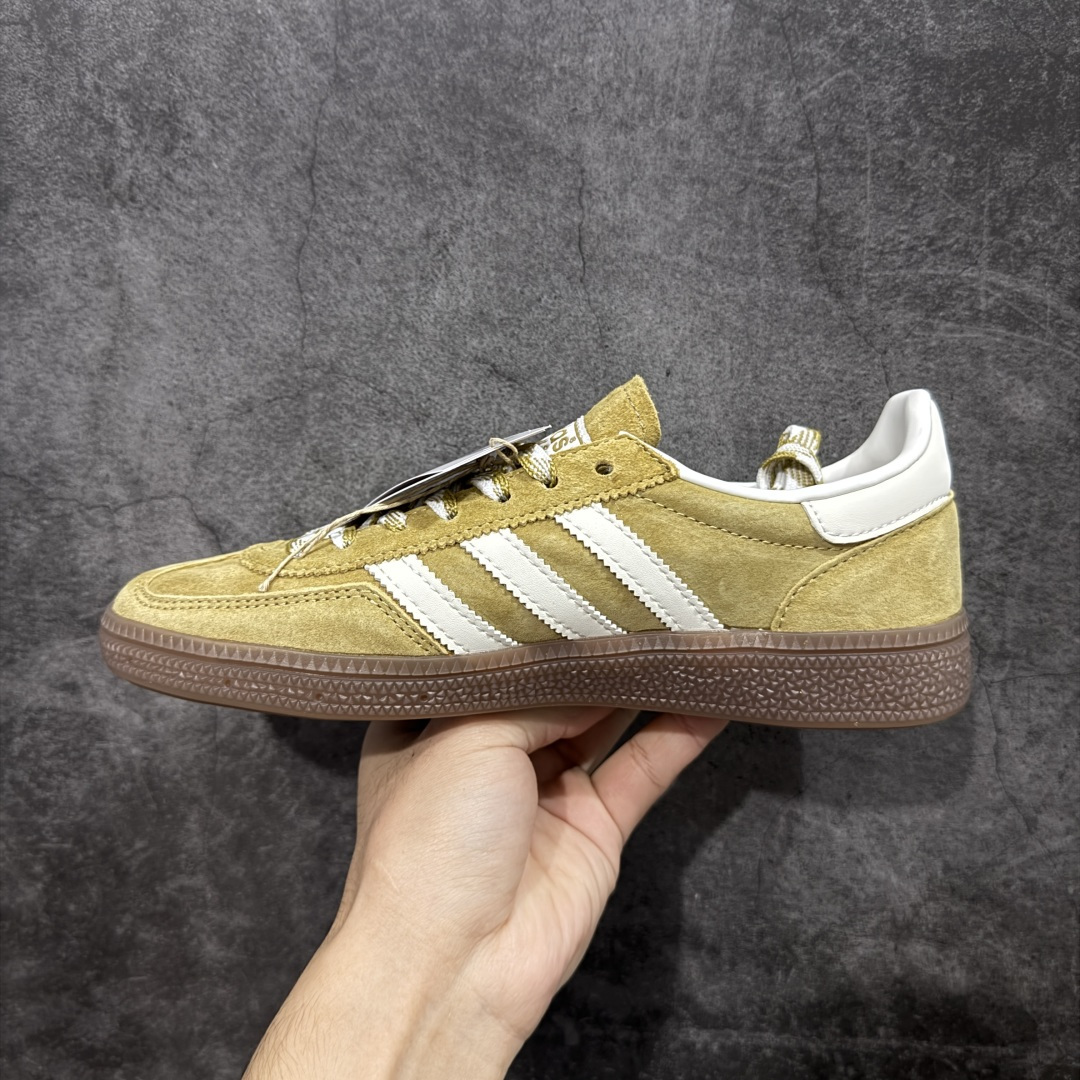 【纯原】Adidas Handball Spezial 阿迪达斯经典款牛皮复古休闲板鞋 姜黄白生胶 KI