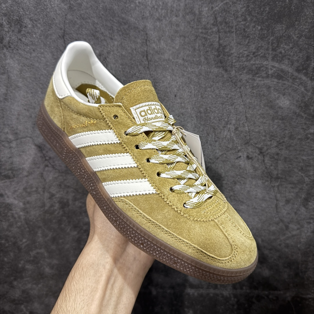 【纯原】Adidas Handball Spezial 阿迪达斯经典款牛皮复古休闲板鞋 姜黄白生胶 KI