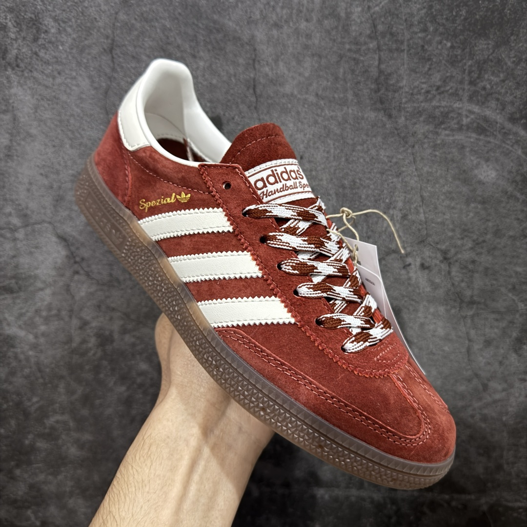 【纯原】Adidas Handball Spezial 阿迪达斯经典款牛皮复古休闲板鞋 红白生胶 KI5