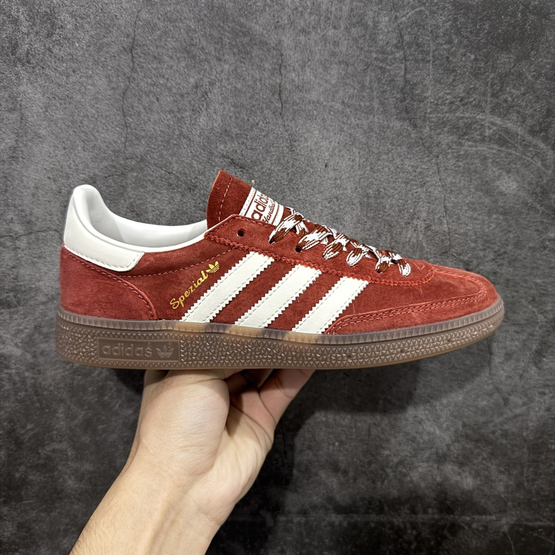 【纯原】Adidas Handball Spezial 阿迪达斯经典款牛皮复古休闲板鞋 红白生胶 KI5