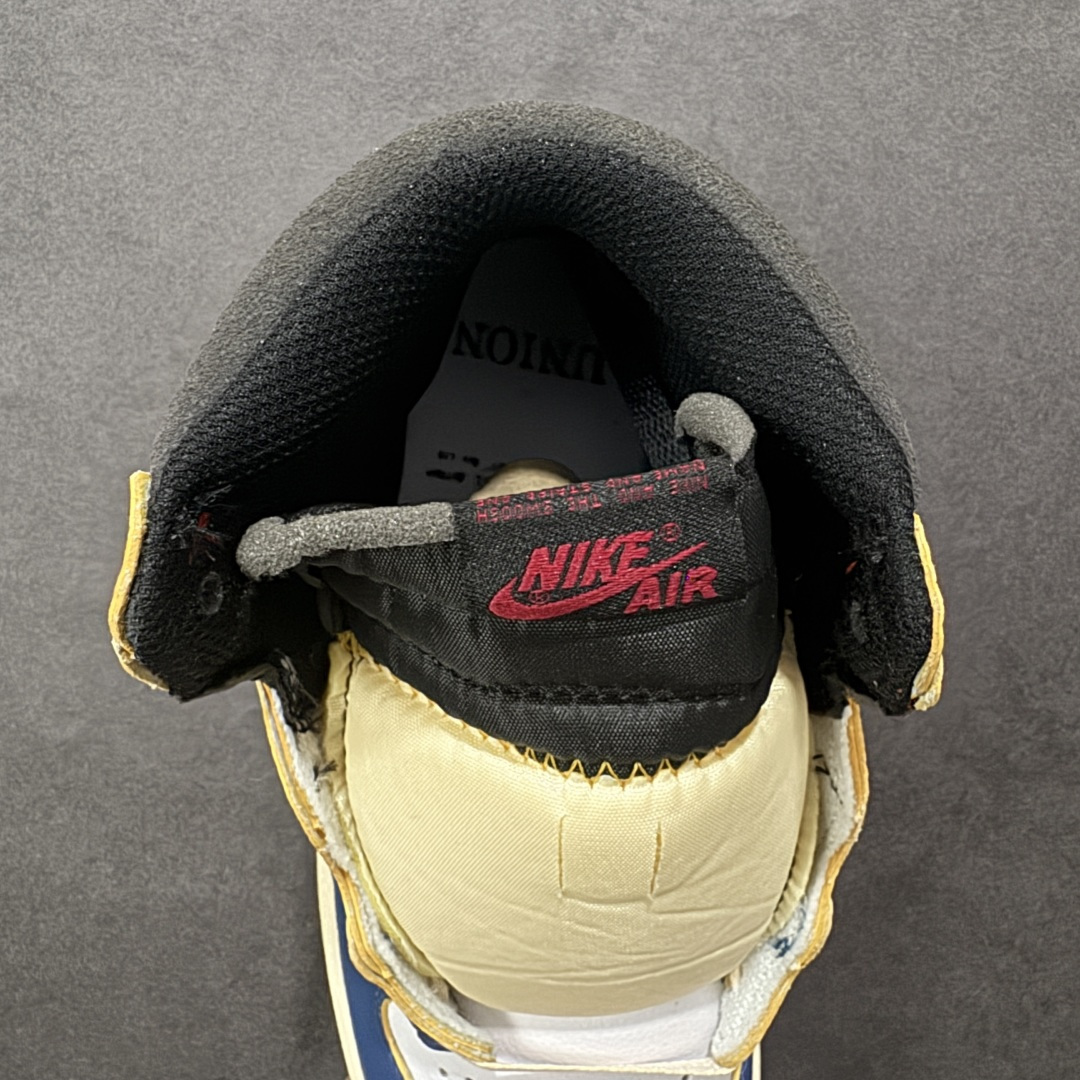 图片[7]-【公司级】Fragment Design x Union x Jordan Air Jordan 1 Retro High Og Nrg 三方联名款 牛皮 舒适 防滑 高帮 复古篮球鞋 男女同款 Air Jordan 1于1985年推出，是耐克第一双以乔丹名字命名的篮球鞋，正是这双鞋，开启了一个时代。Air Jordan 1外形的灵感来自于在当年风靡一时的AirForce 1，同时降低中底厚度，减轻重量，增加贴地感，并采用了后掌Air Sole气垫和最经典的飞翼Logo来自于当时的Nike创意总监Peter Moore。 货号：BV1300-146 尺码：36 36.5 37.5 38 38.5 39 40 40.5 41 42 42.5 43 44 44.5 45 46 47.5 编码：YBB210220-选品中心